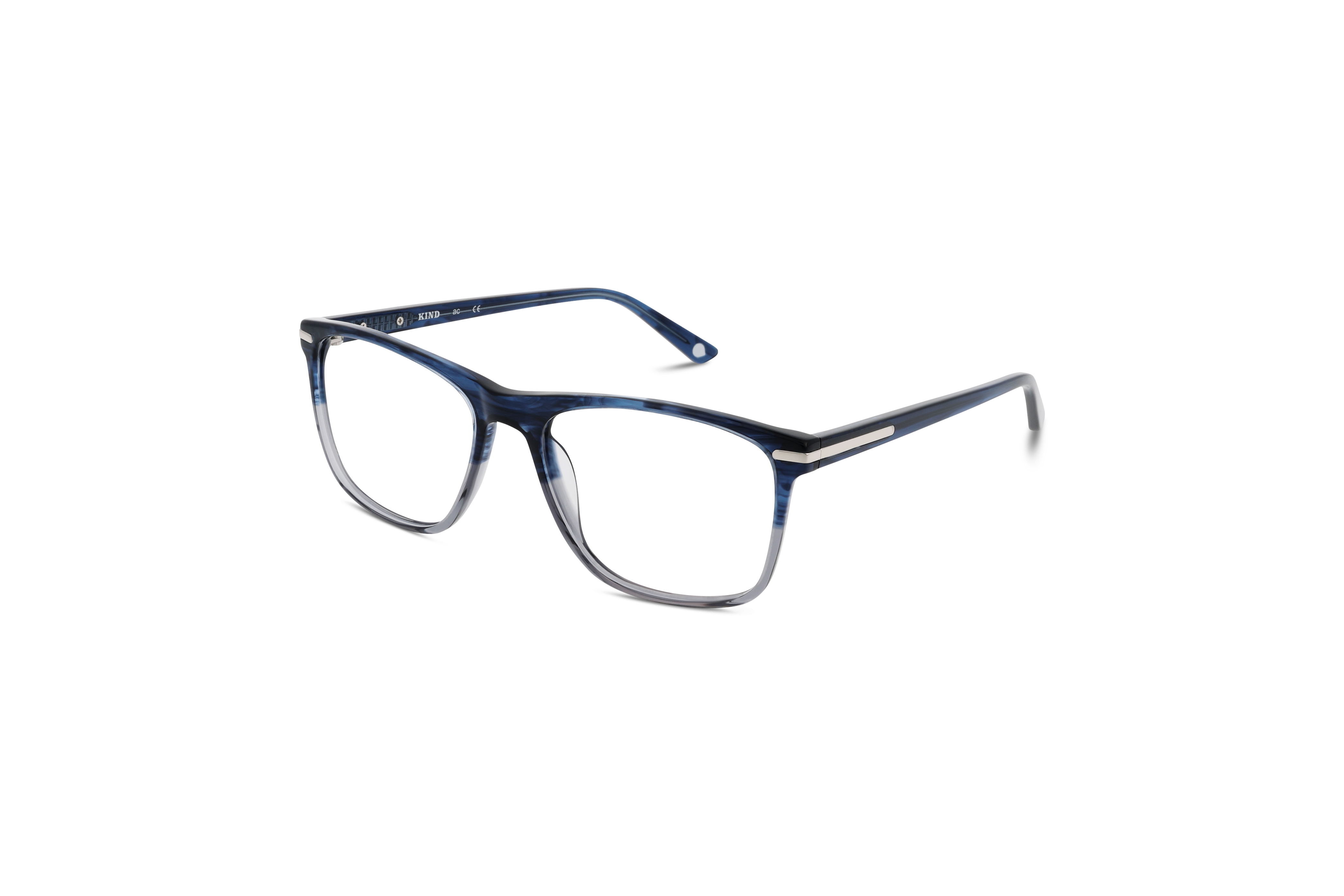 45° Ansicht der Brille KIND K1090 E25 in Blau auf weißem Hintergrund.