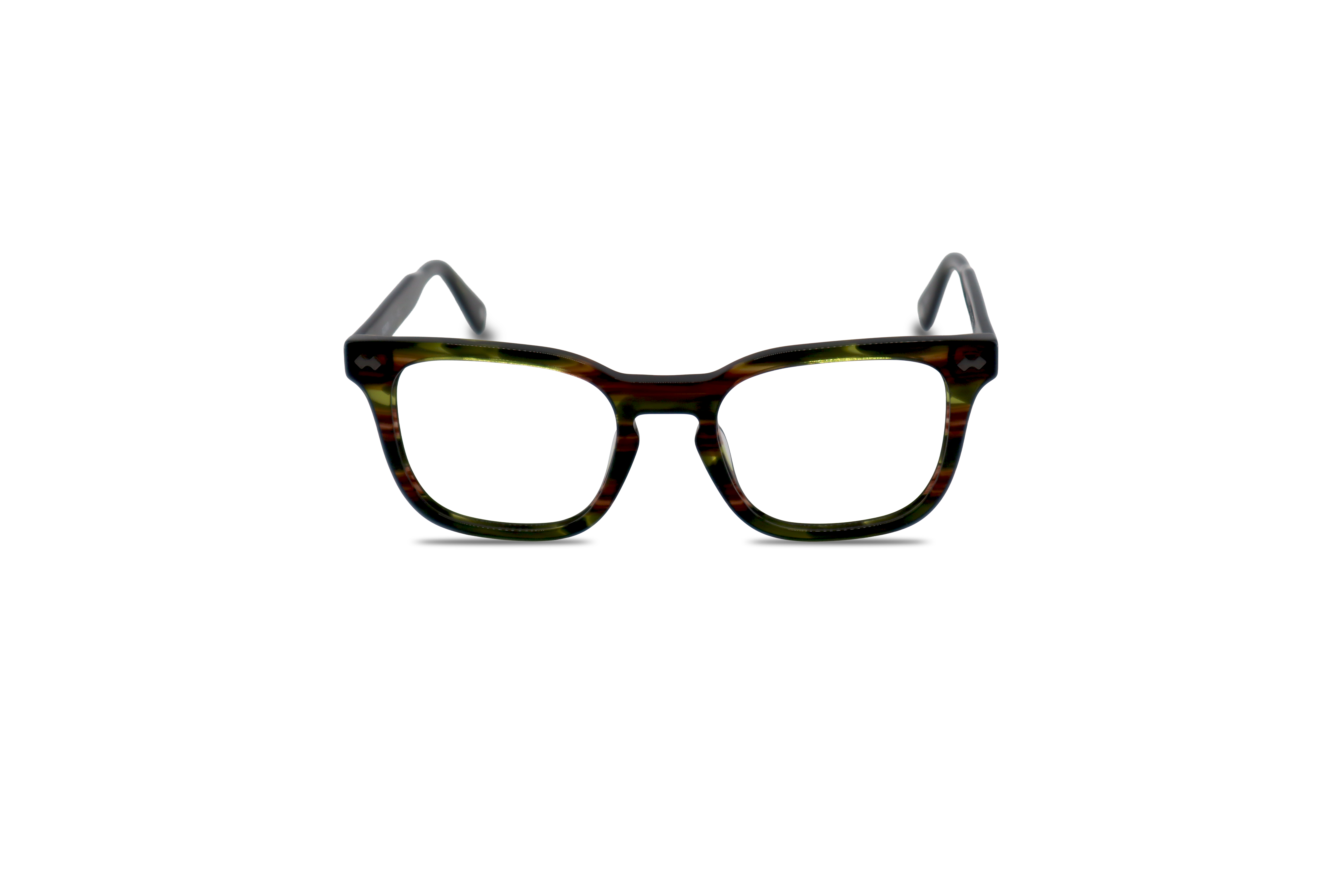 Die Brille KIND K1092 E25 in Grün auf weißem Hintergrund in Frontalansicht.