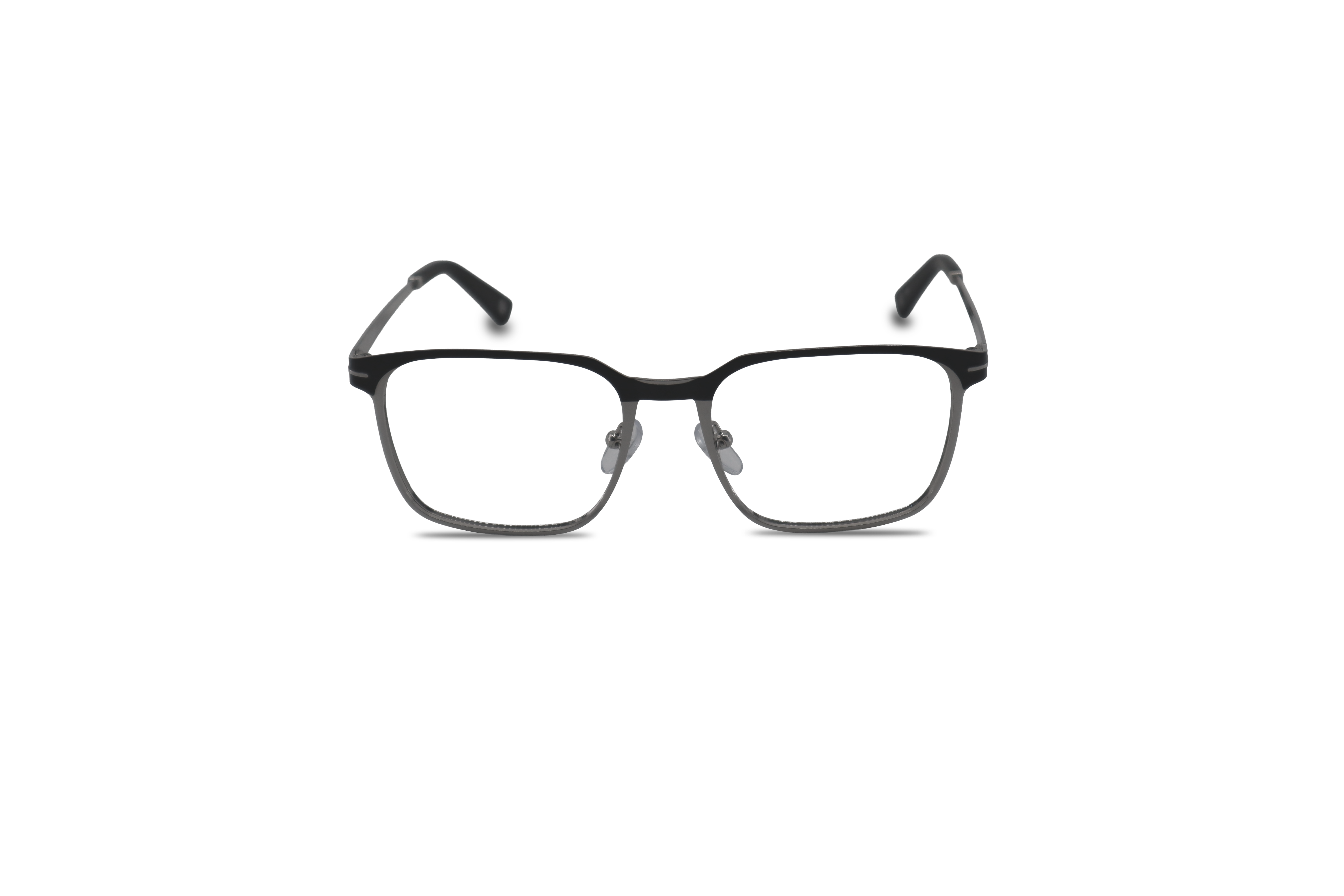 Die Brille KIND K1093 E25 in Silber auf weißem Hintergrund in Frontalansicht.