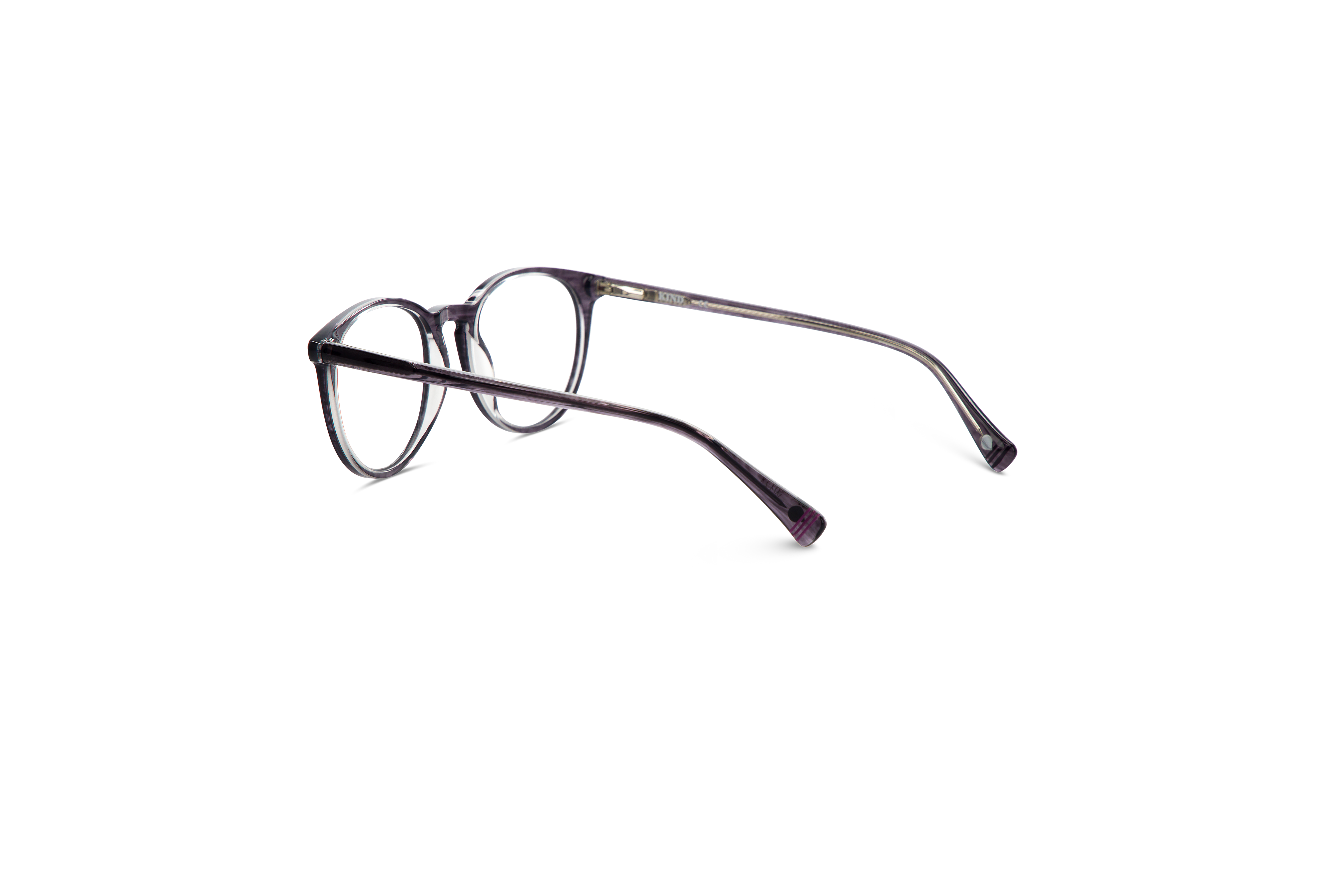 Die Brille KIND Barcelona in Grau mit Innenansicht.