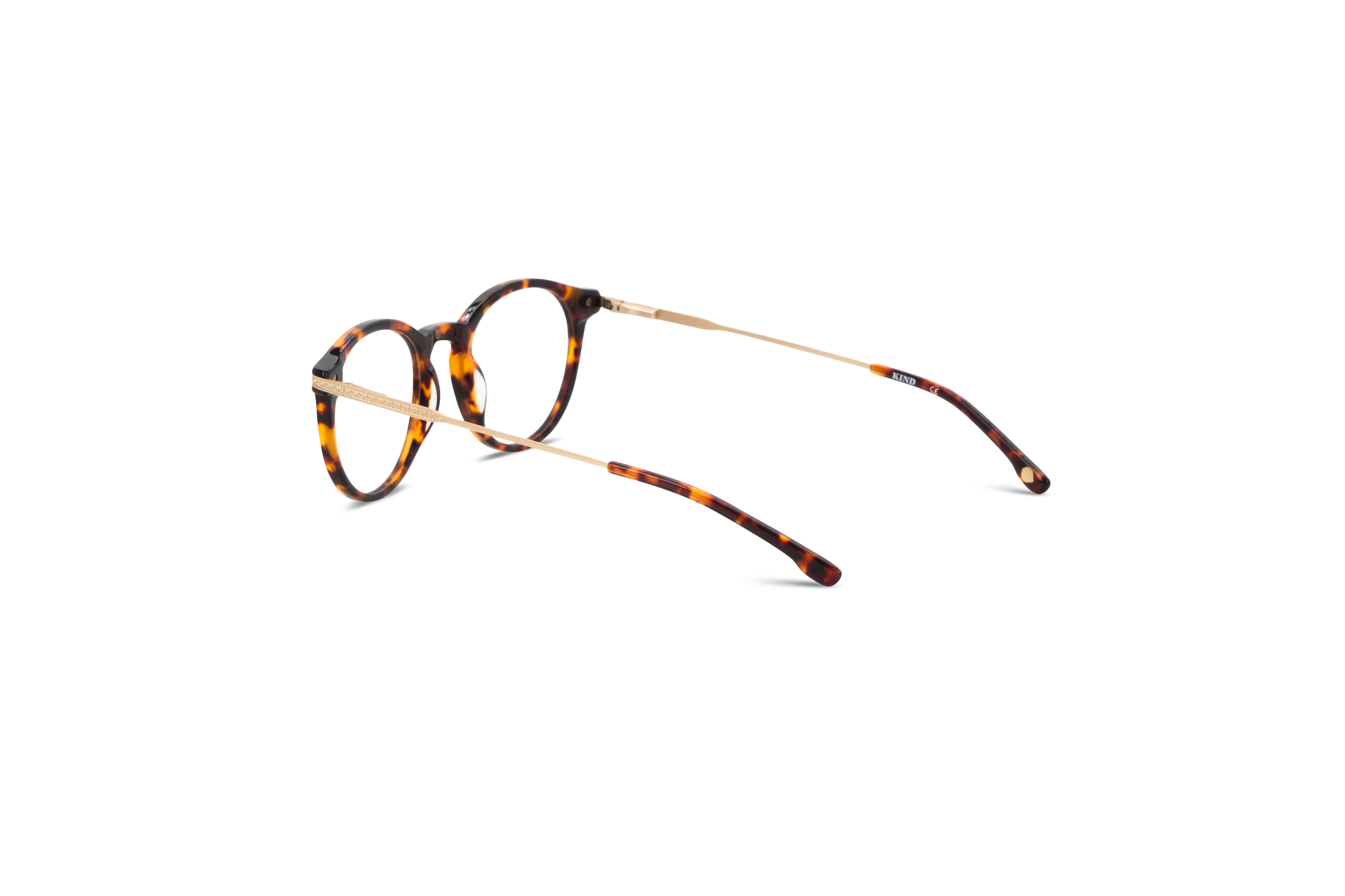 Die Brille KIND Vaduz in Havanna mit Innenansicht.