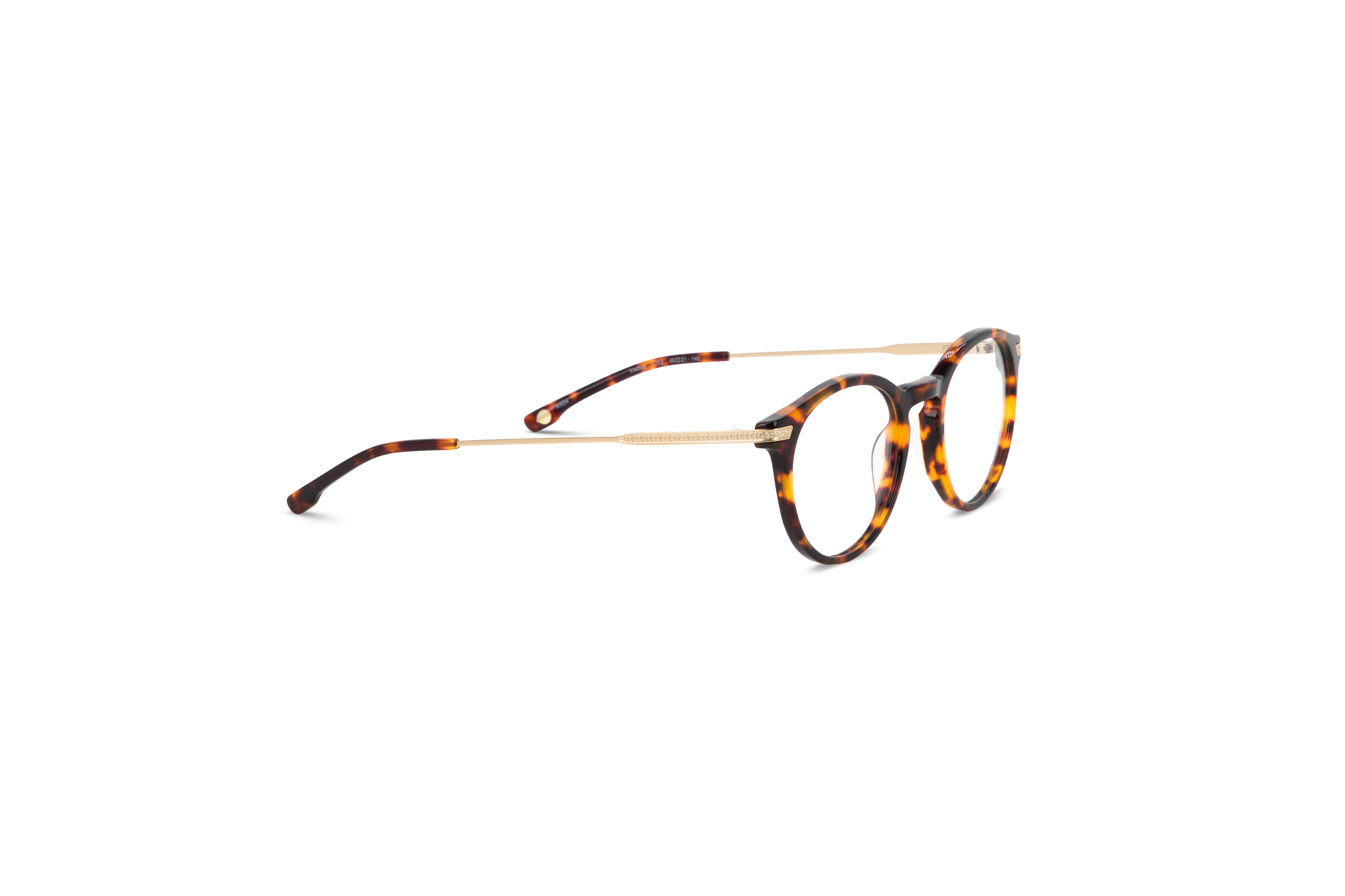 Die Brille KIND Vaduz in Havanna mit Seitenansicht.
