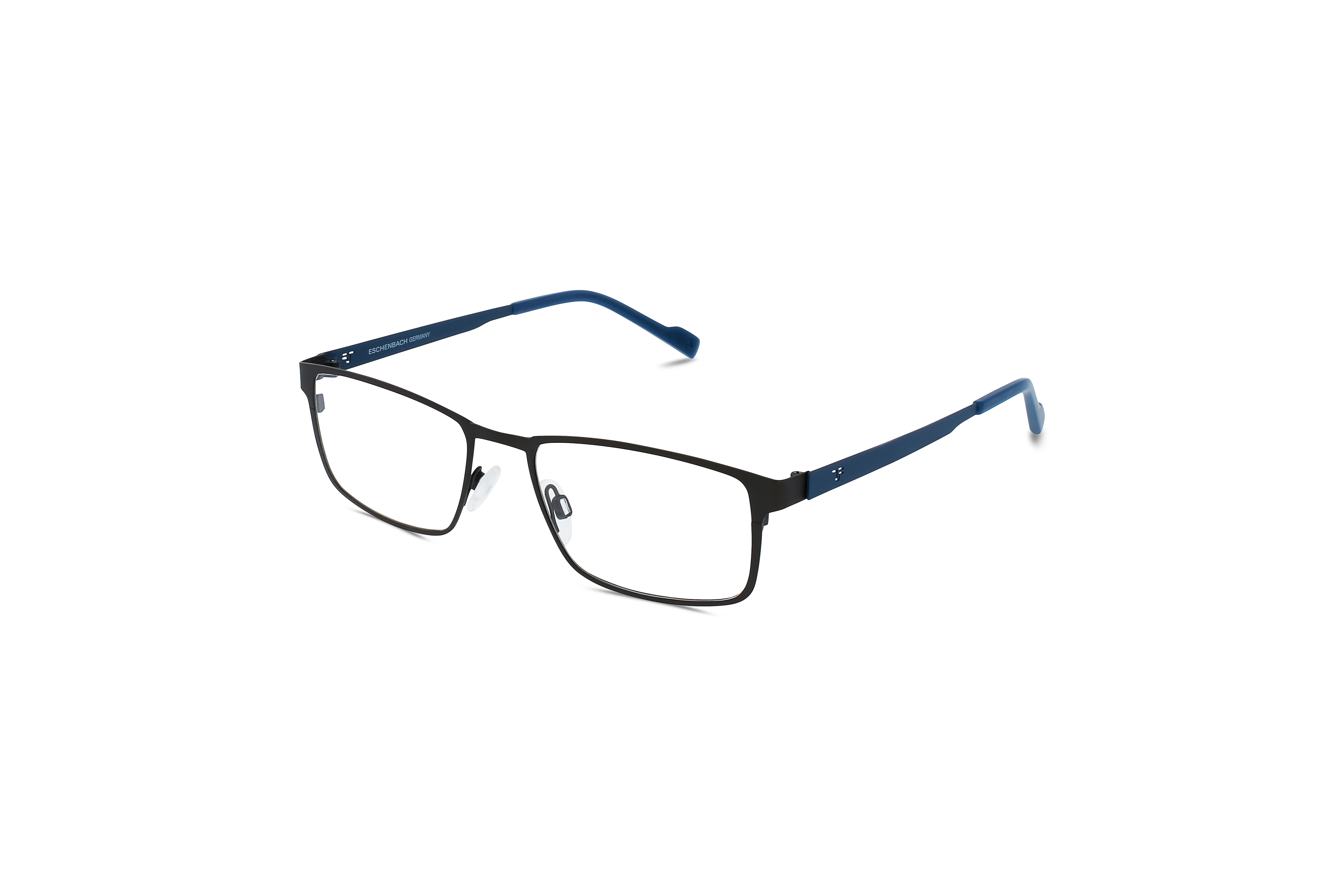 45° Ansicht der Brille Titanflex 820755 in Grau auf weißem Hintergrund.