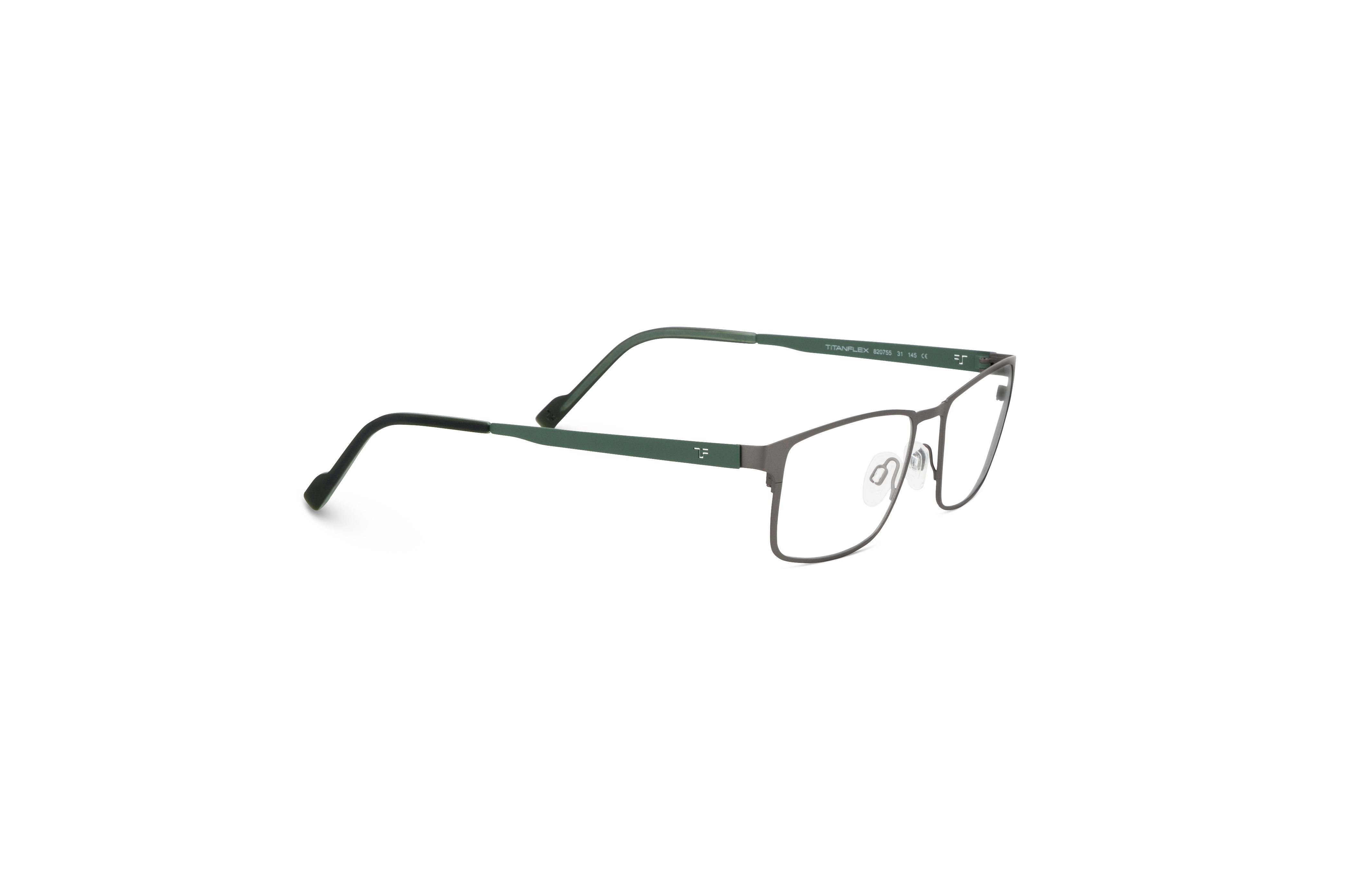 Die Brille Titanflex 820755 in Grau mit Seitenansicht.