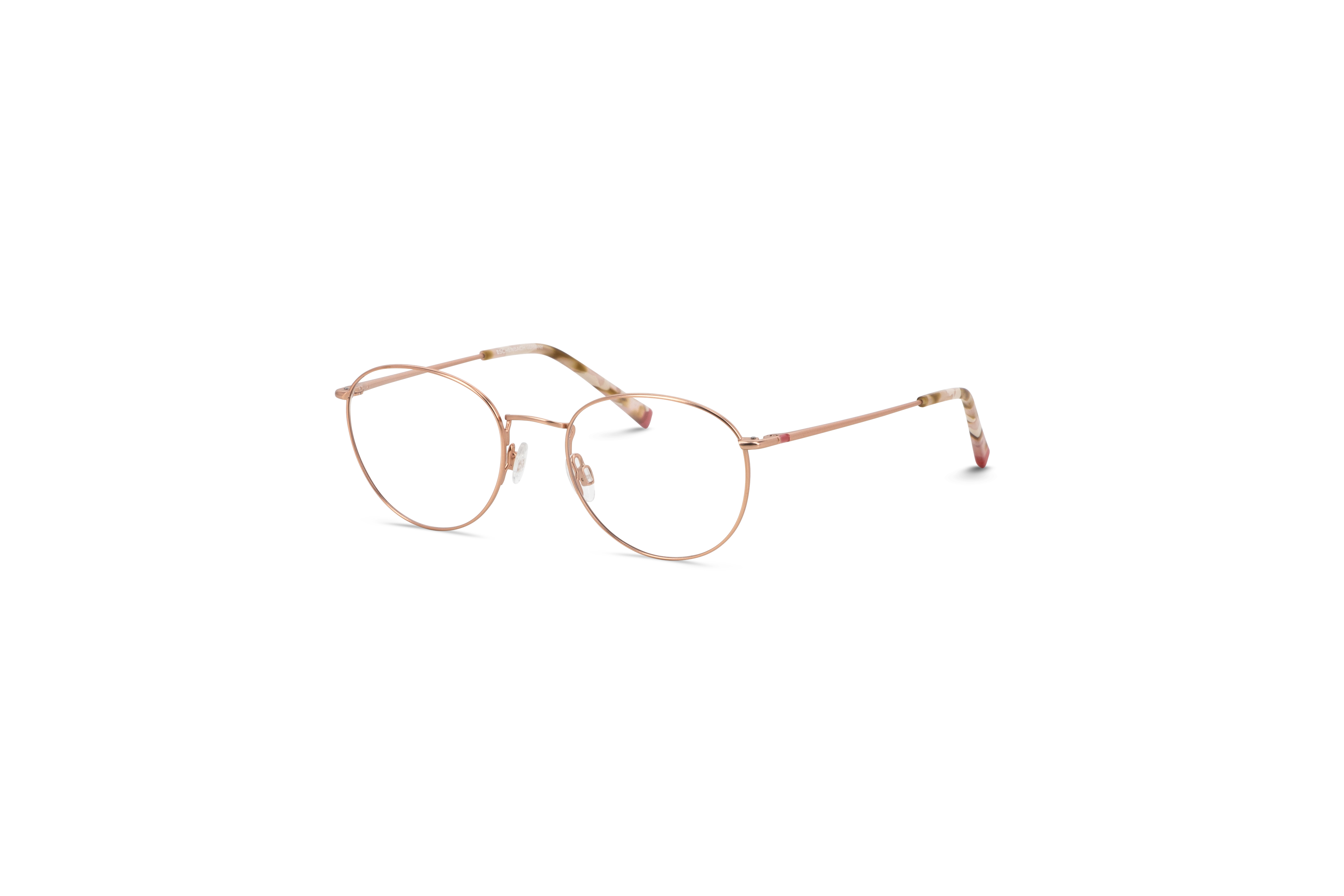 45° Ansicht der Brille Humphrey's 582273 in Rosegold auf weißem Hintergrund.
