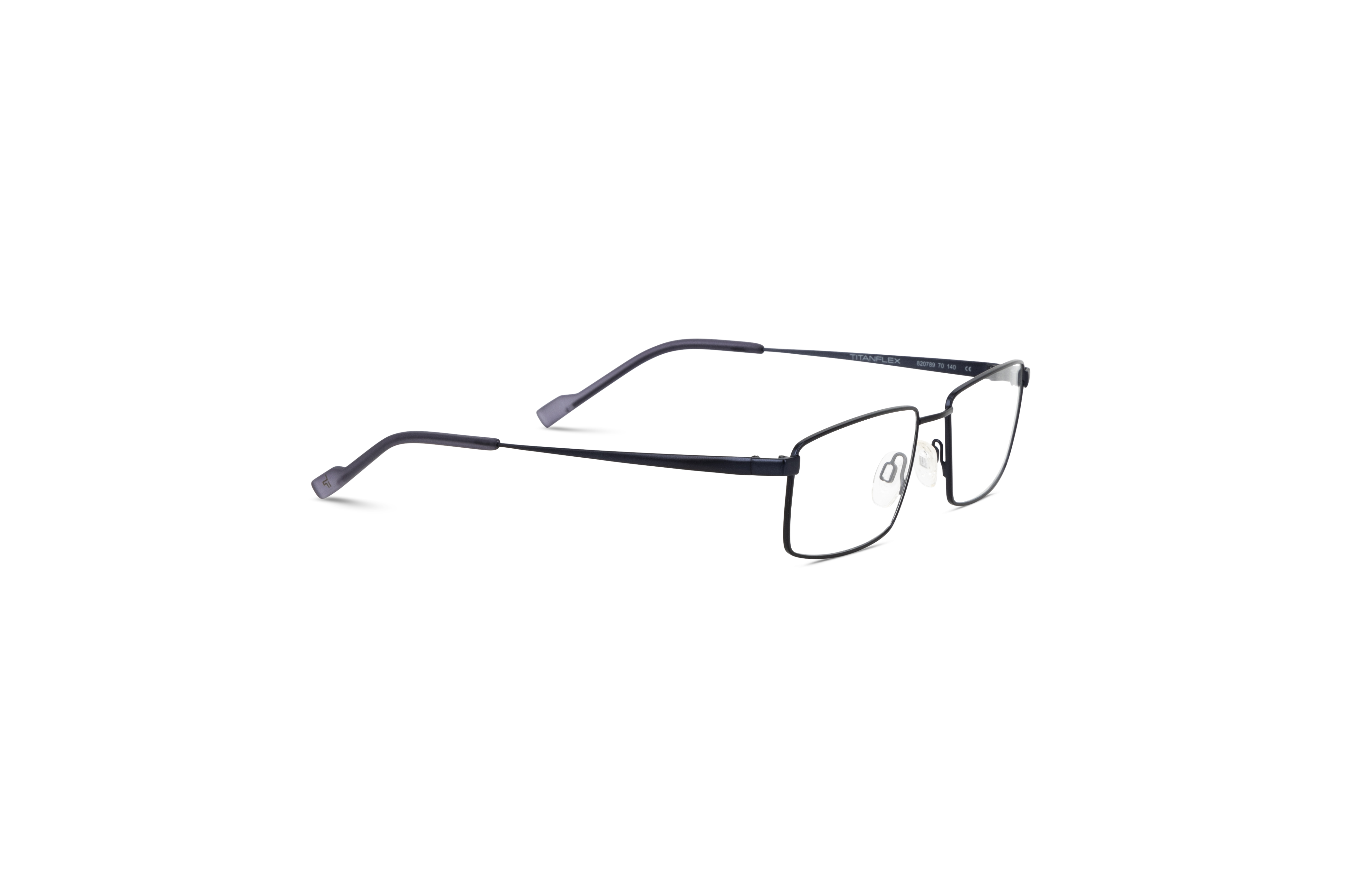 Die Brille Titanflex 820789 in Schwarz mit Seitenansicht.