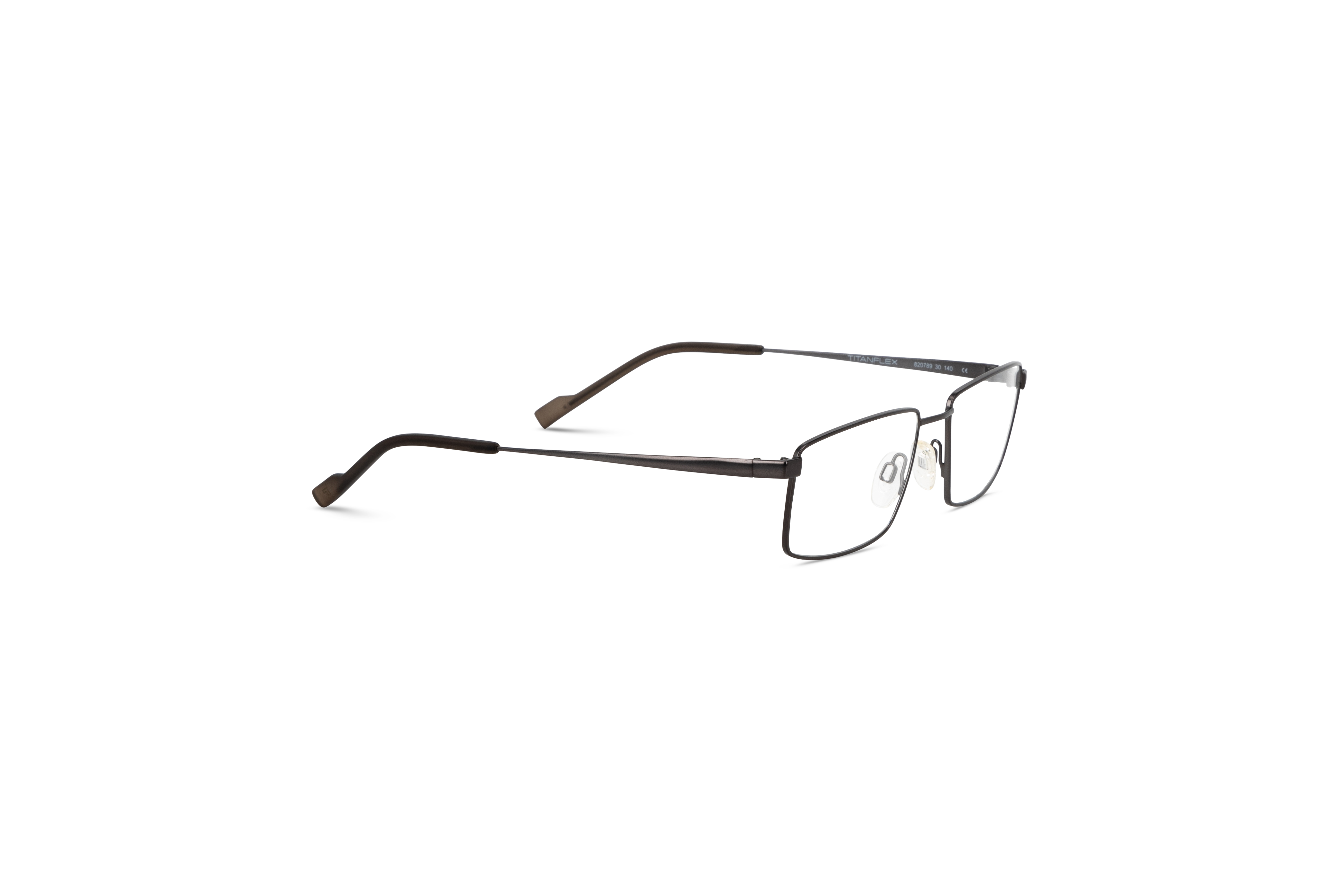 Die Brille Titanflex 820789 in Schwarz mit Seitenansicht.
