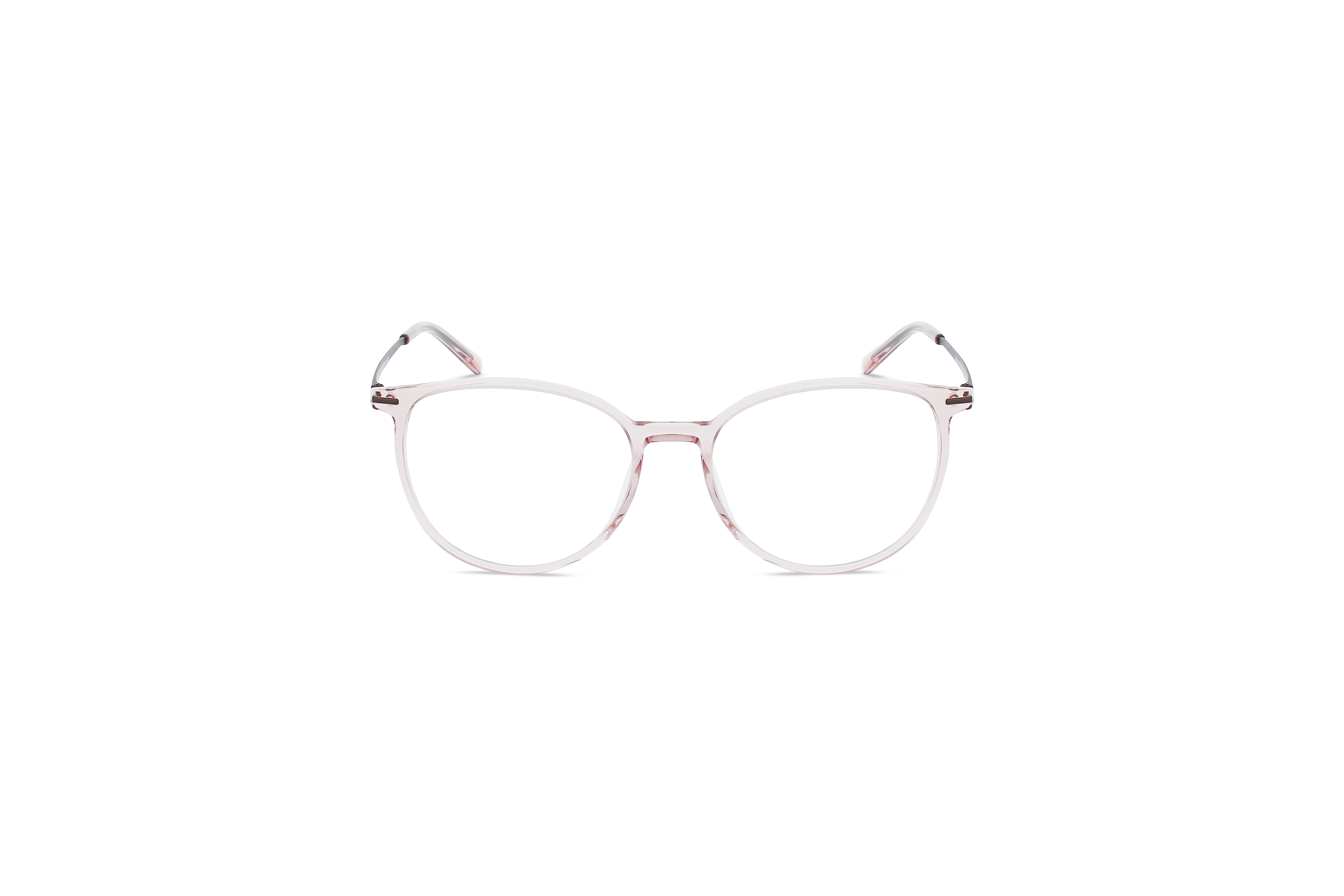 Die Brille Marc O'Polo 503148 in Transparent auf weißem Hintergrund in Frontalansicht.