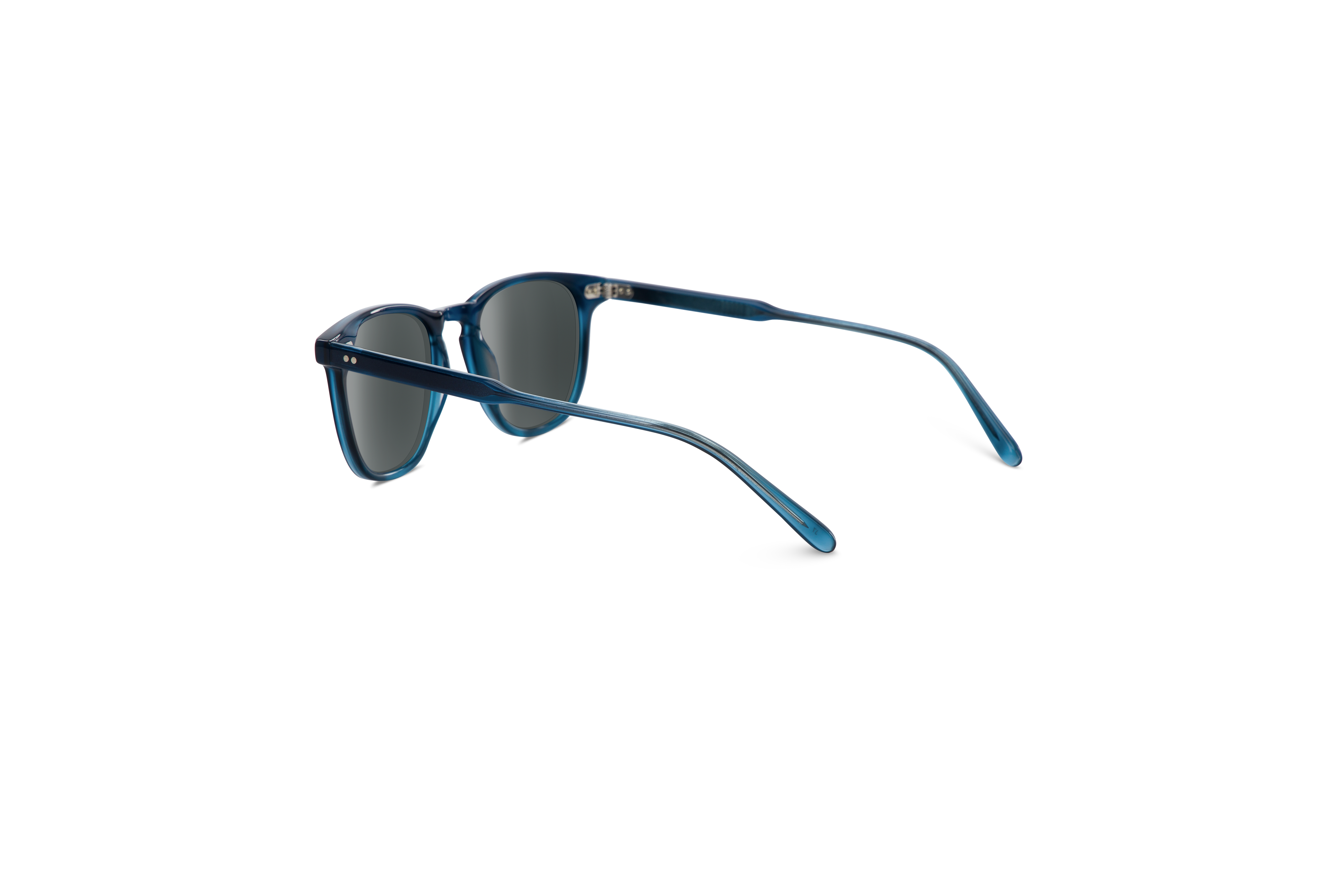 Die Sonnenbrille Sol No. 743 in Blau mit Innenansicht.