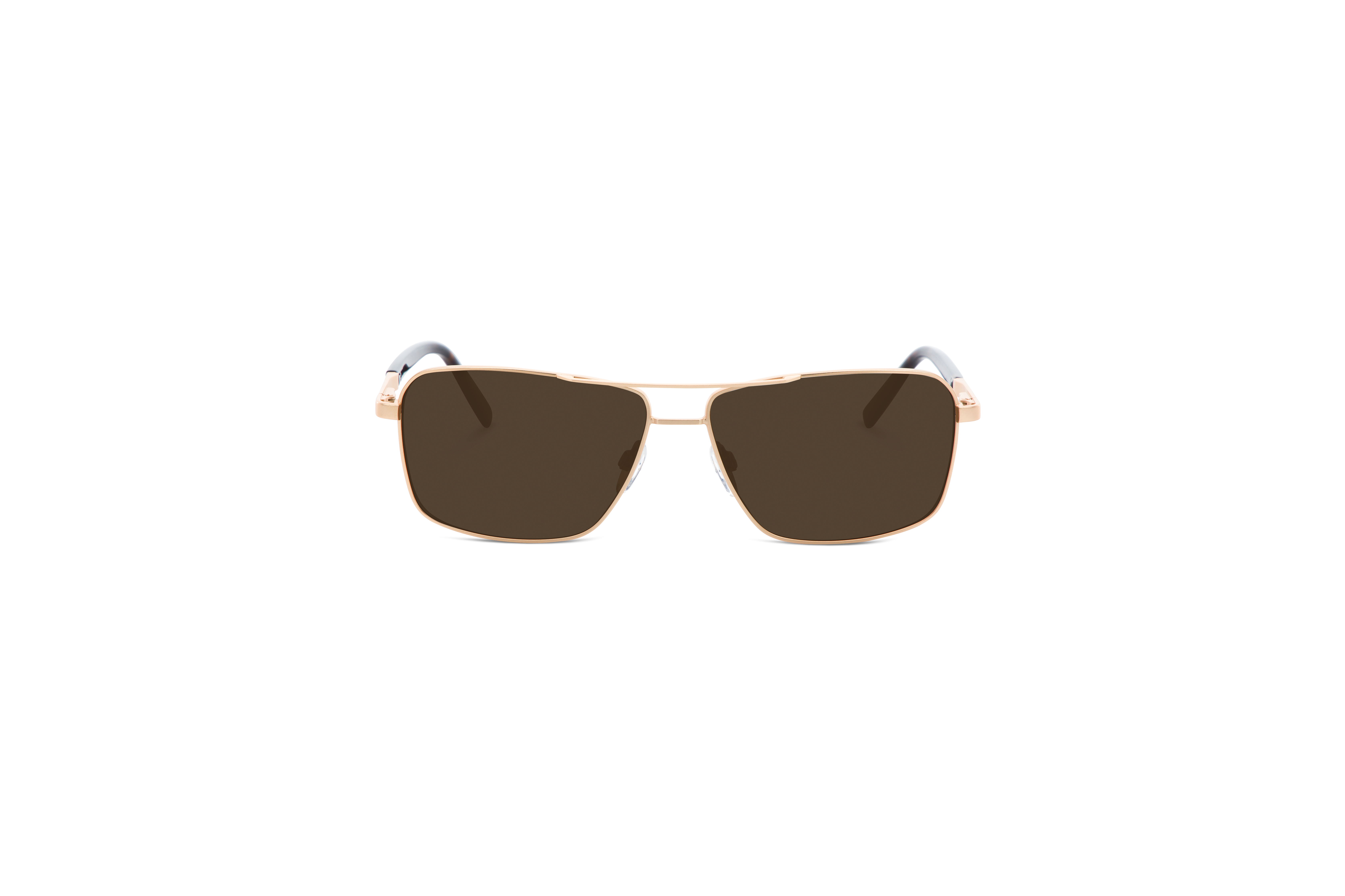 Die Sonnenbrille Sol No. 719 in Gold auf weißem Hintergrund in Frontalansicht.