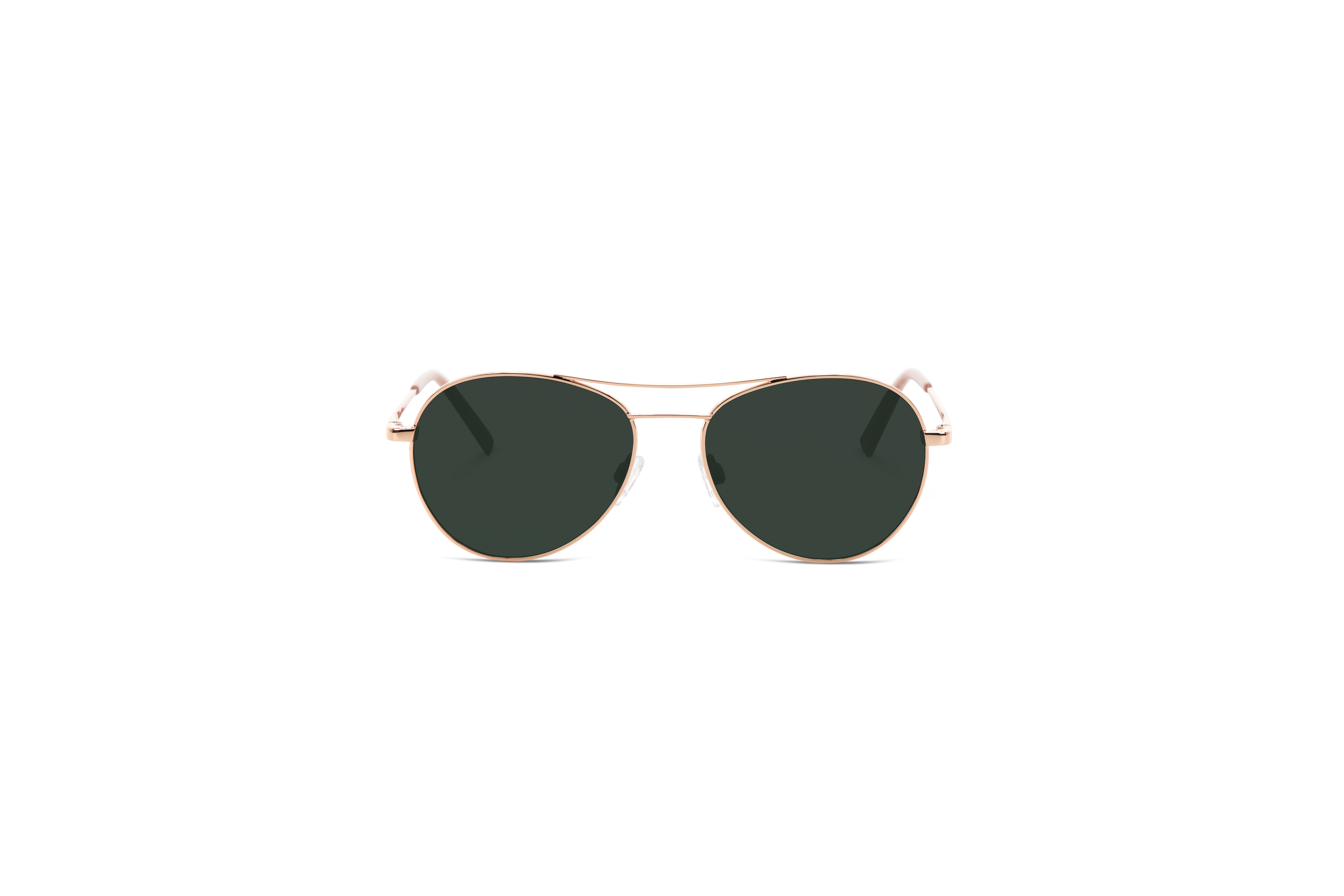 Die Sonnenbrille Sol No. 712 in Gold auf weißem Hintergrund in Frontalansicht.