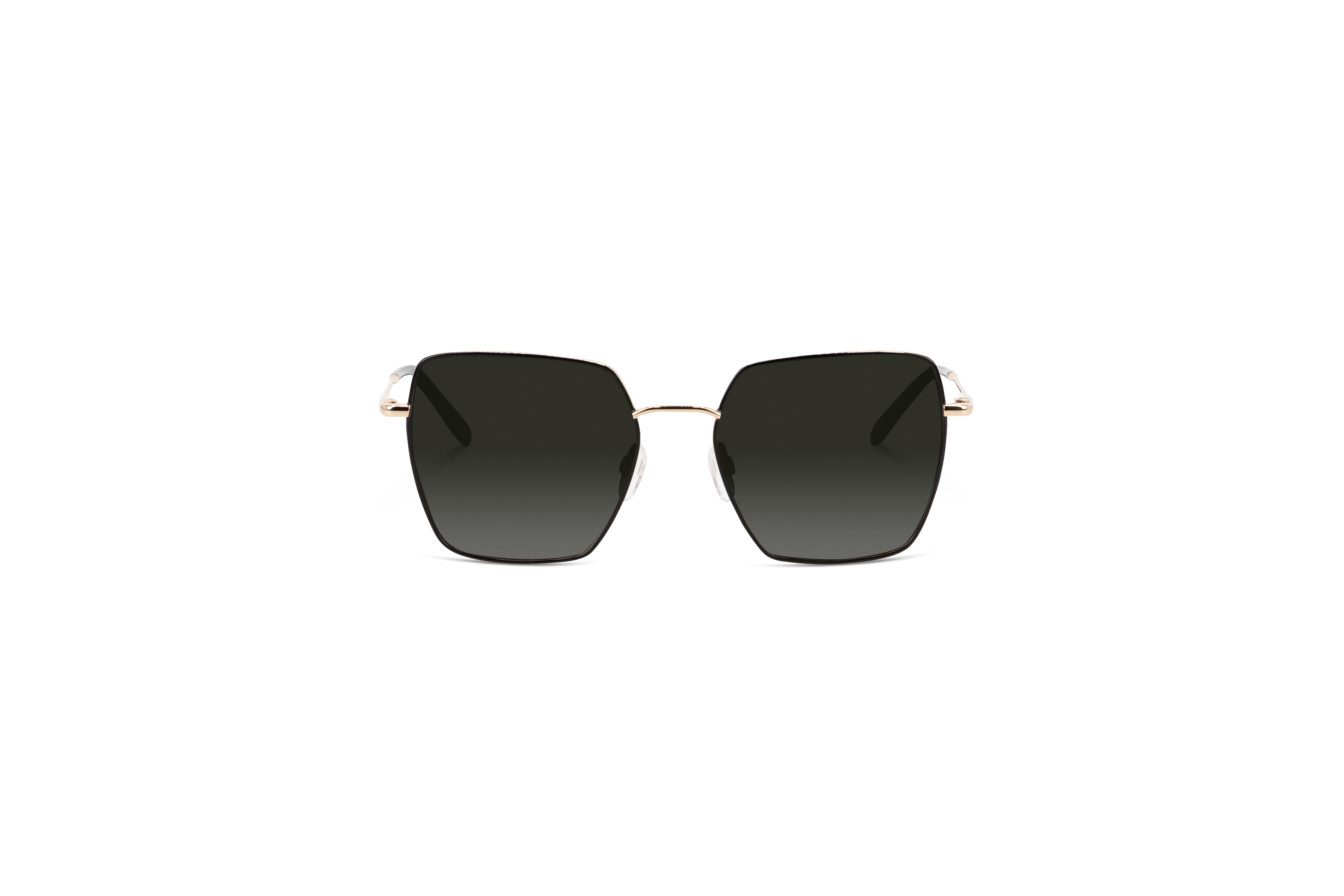 Die Sonnenbrille Sol No. 746 in Schwarz auf weißem Hintergrund in Frontalansicht.