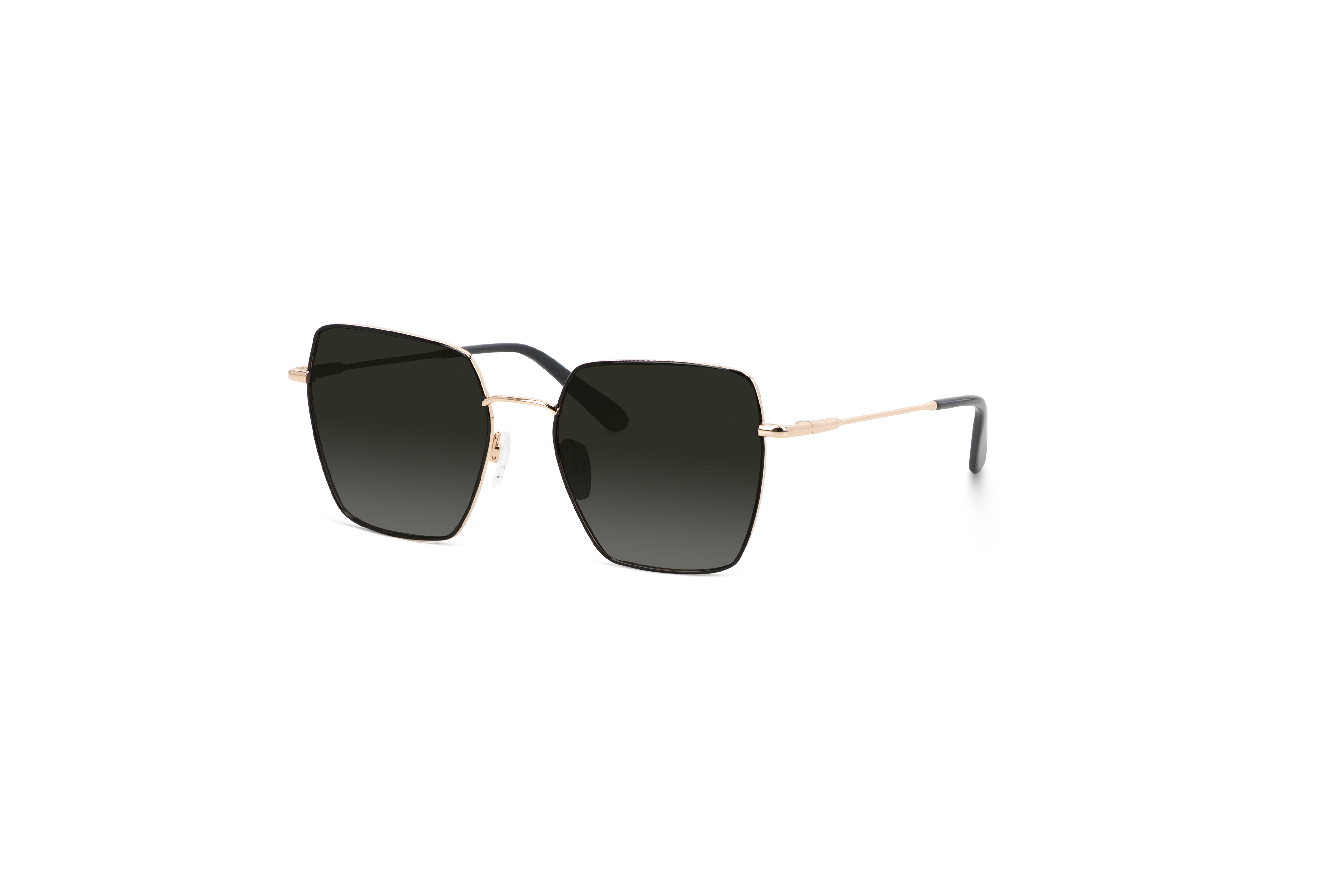 45° Ansicht der Sonnenbrille Sol No. 746 in Schwarz auf weißem Hintergrund.