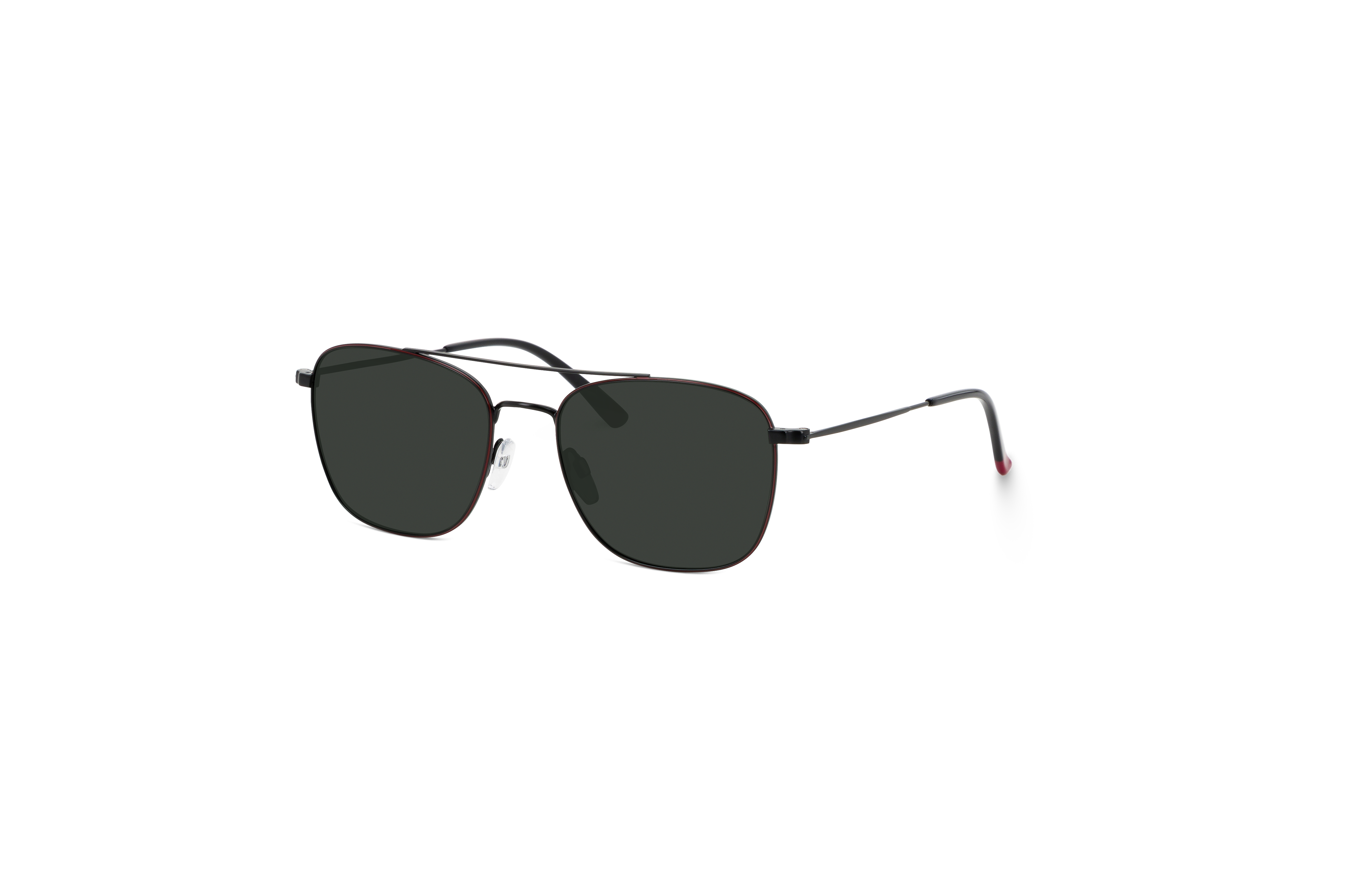 45° Ansicht der Sonnenbrille Sol No. 757 in Schwarz auf weißem Hintergrund.