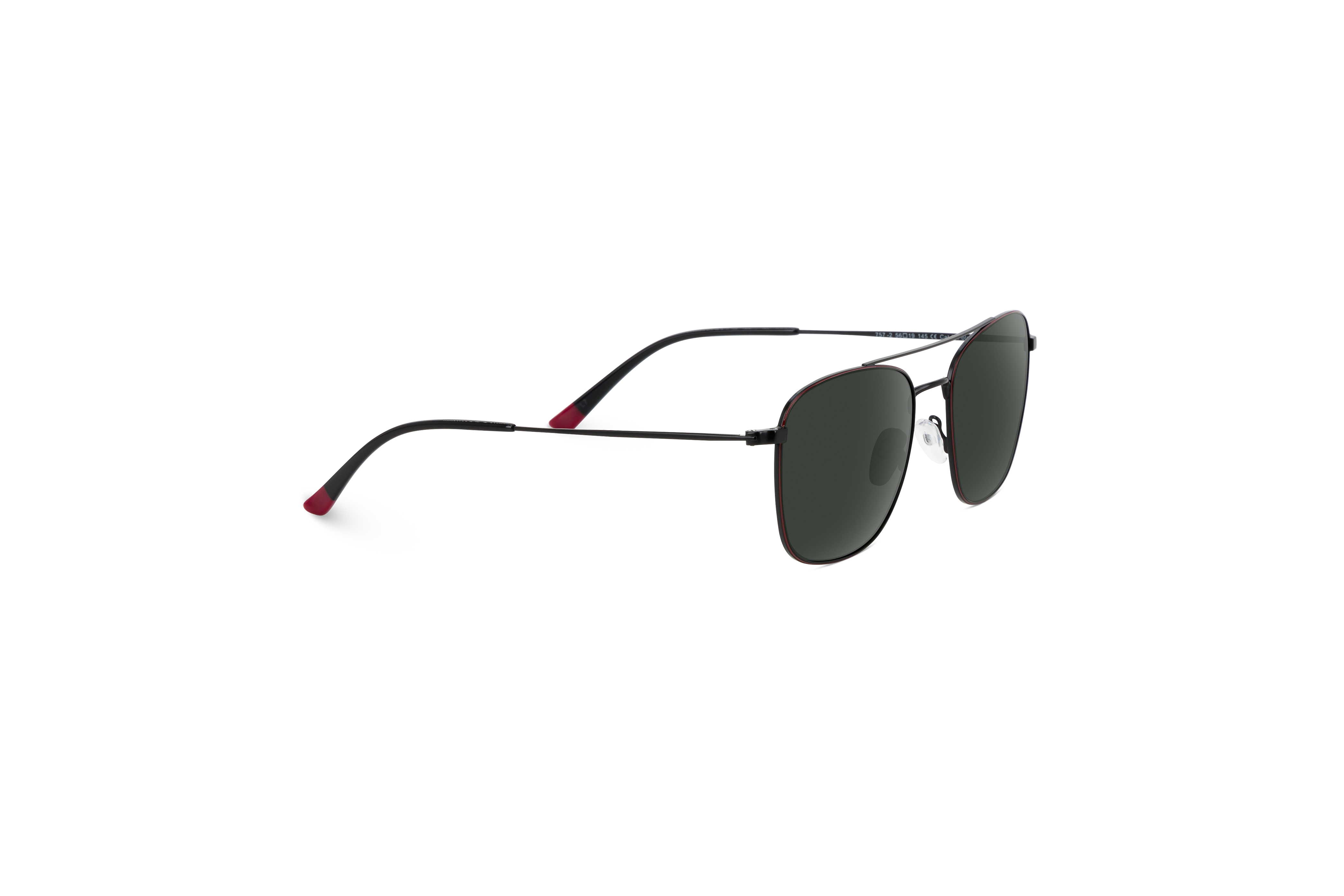 Die Sonnenbrille Sol No. 757 in Schwarz mit Seitenansicht.