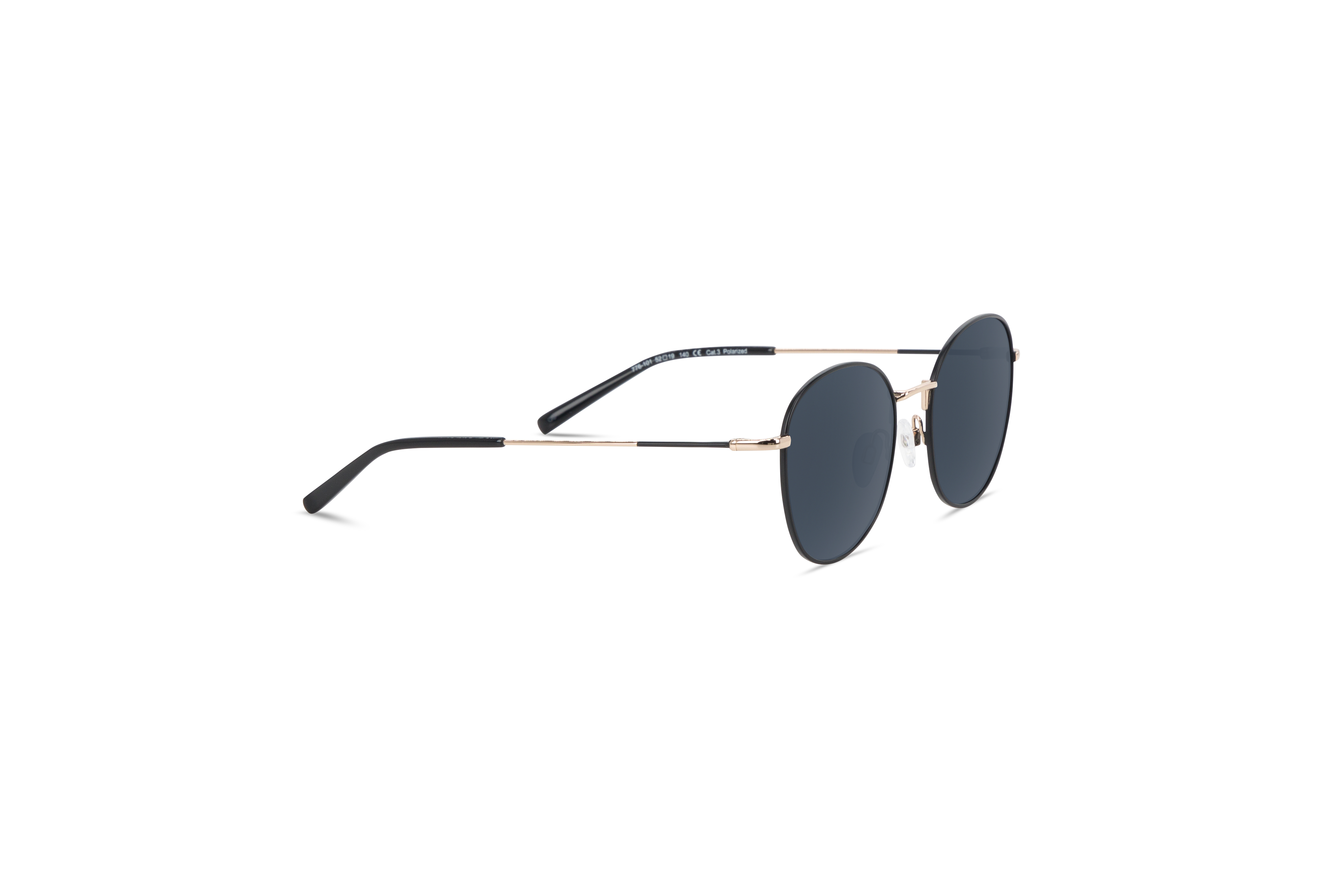 Die Sonnenbrille Sol No. 776 in Schwarz mit Seitenansicht.