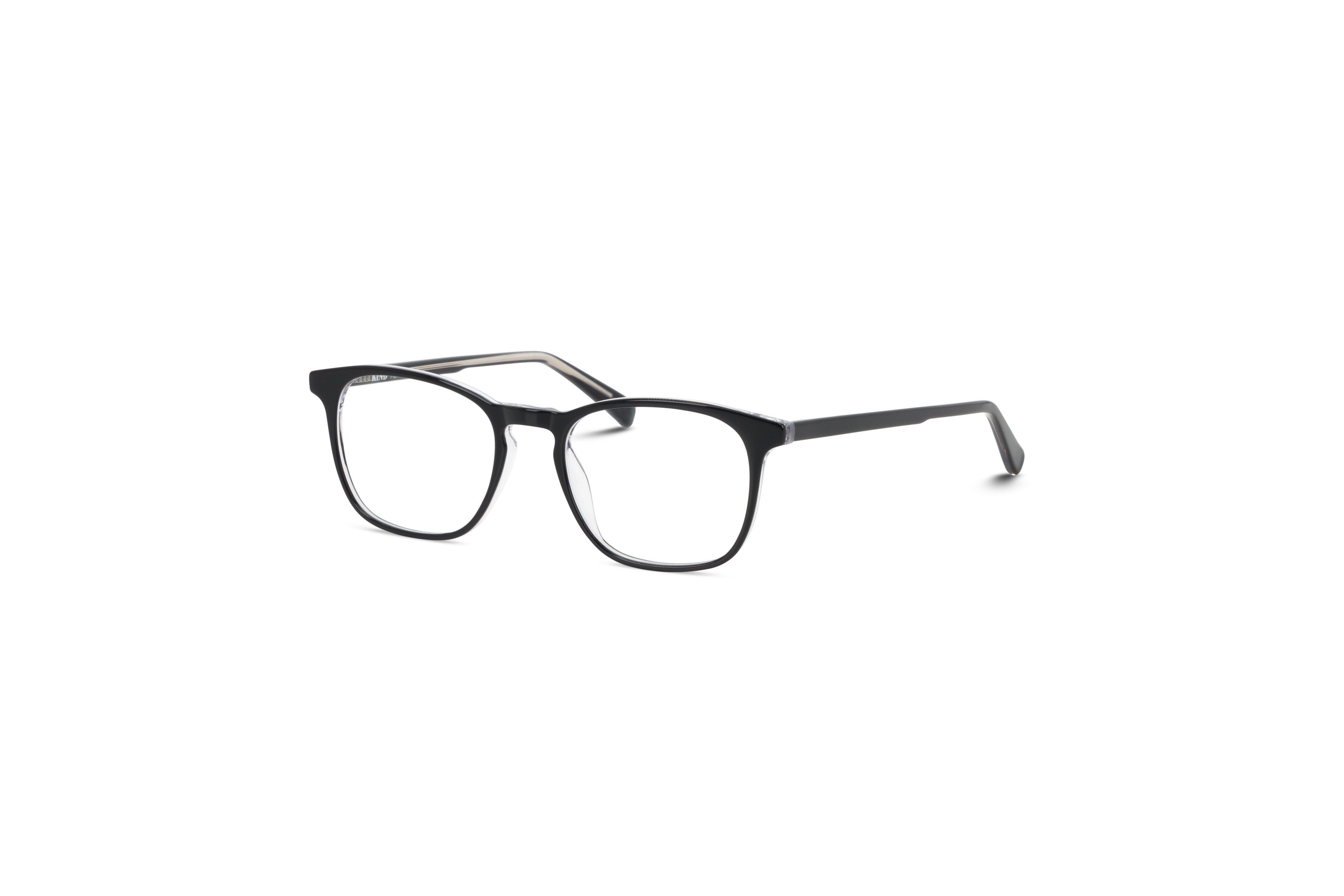 45° Ansicht der Brille KIND Henri in Schwarz auf weißem Hintergrund.