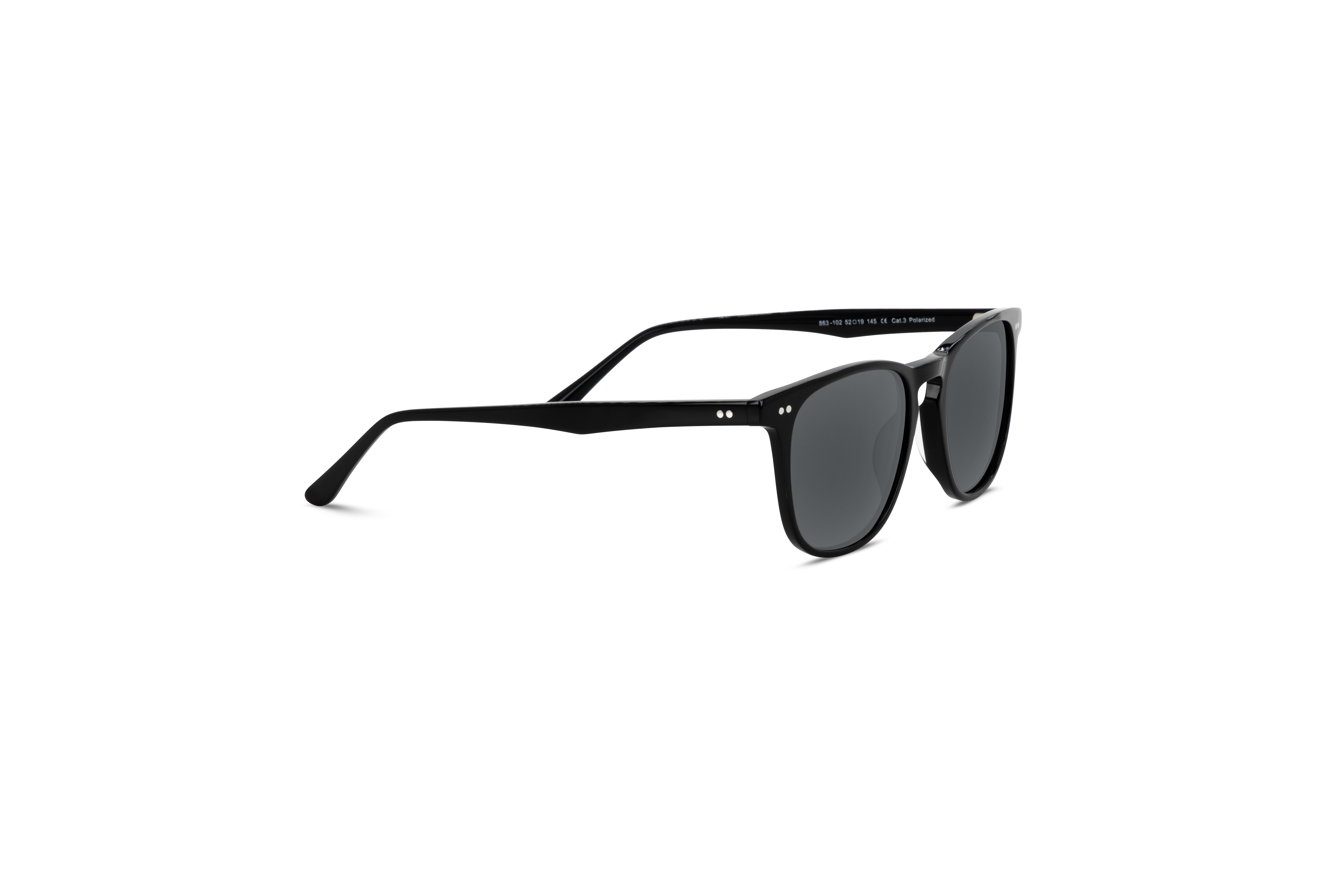 Die Sonnenbrille KIND 863 in Schwarz mit Seitenansicht.