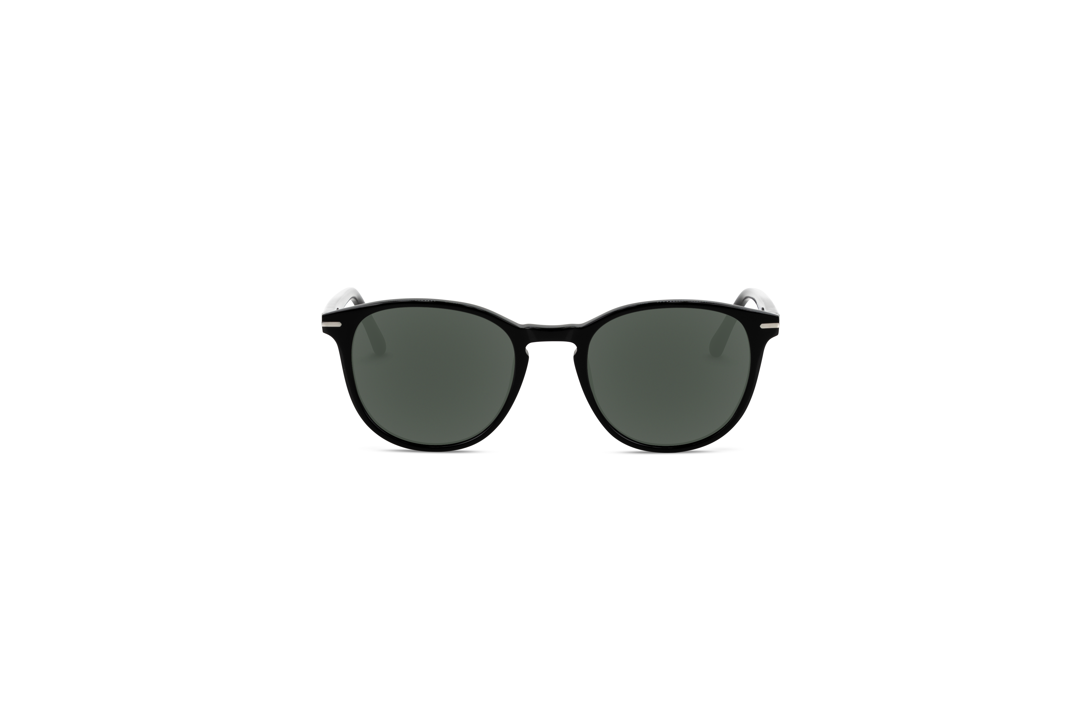 Die Sonnenbrille KIND 865 in Schwarz auf weißem Hintergrund in Frontalansicht.