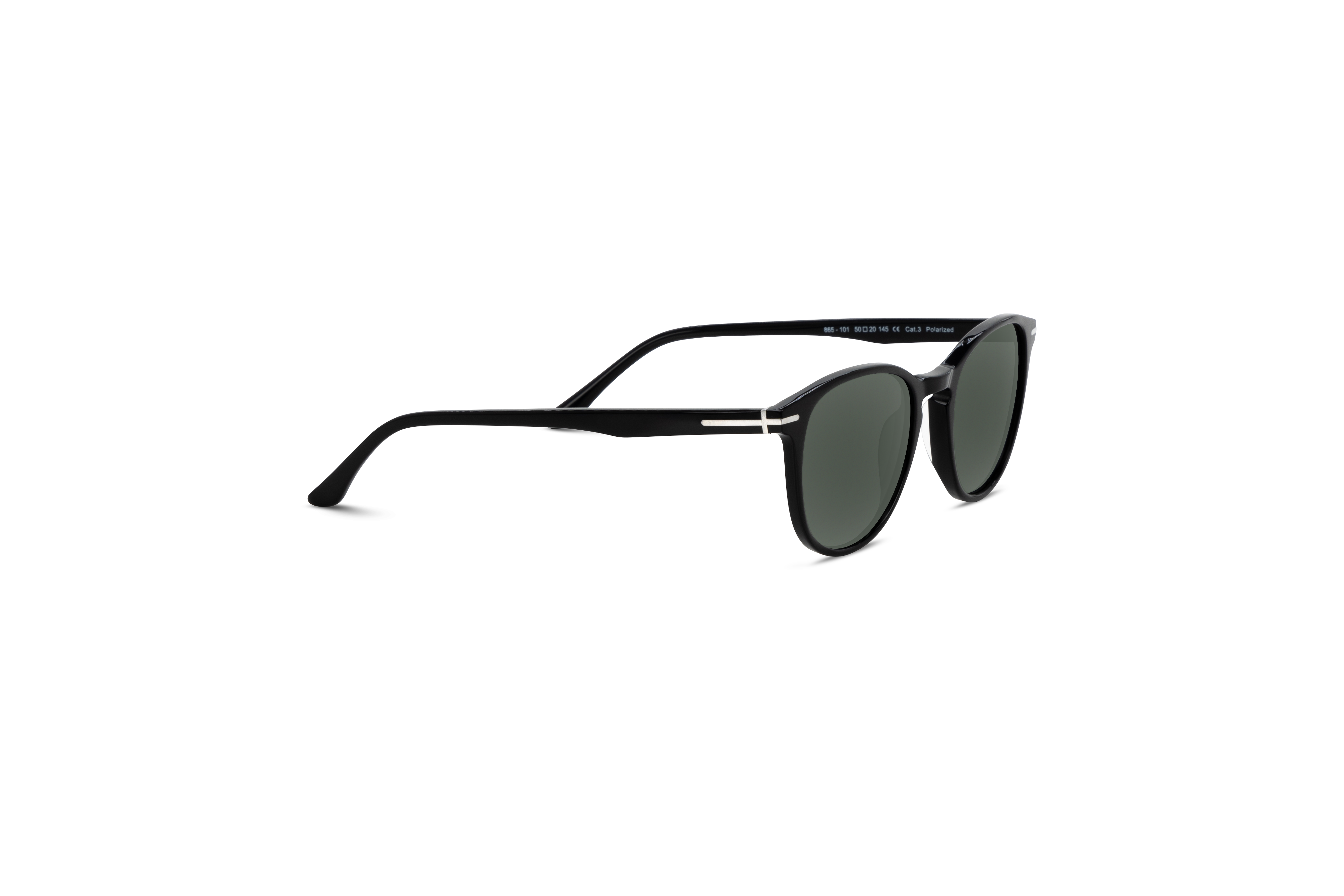 Die Sonnenbrille KIND 865 in Schwarz mit Seitenansicht.