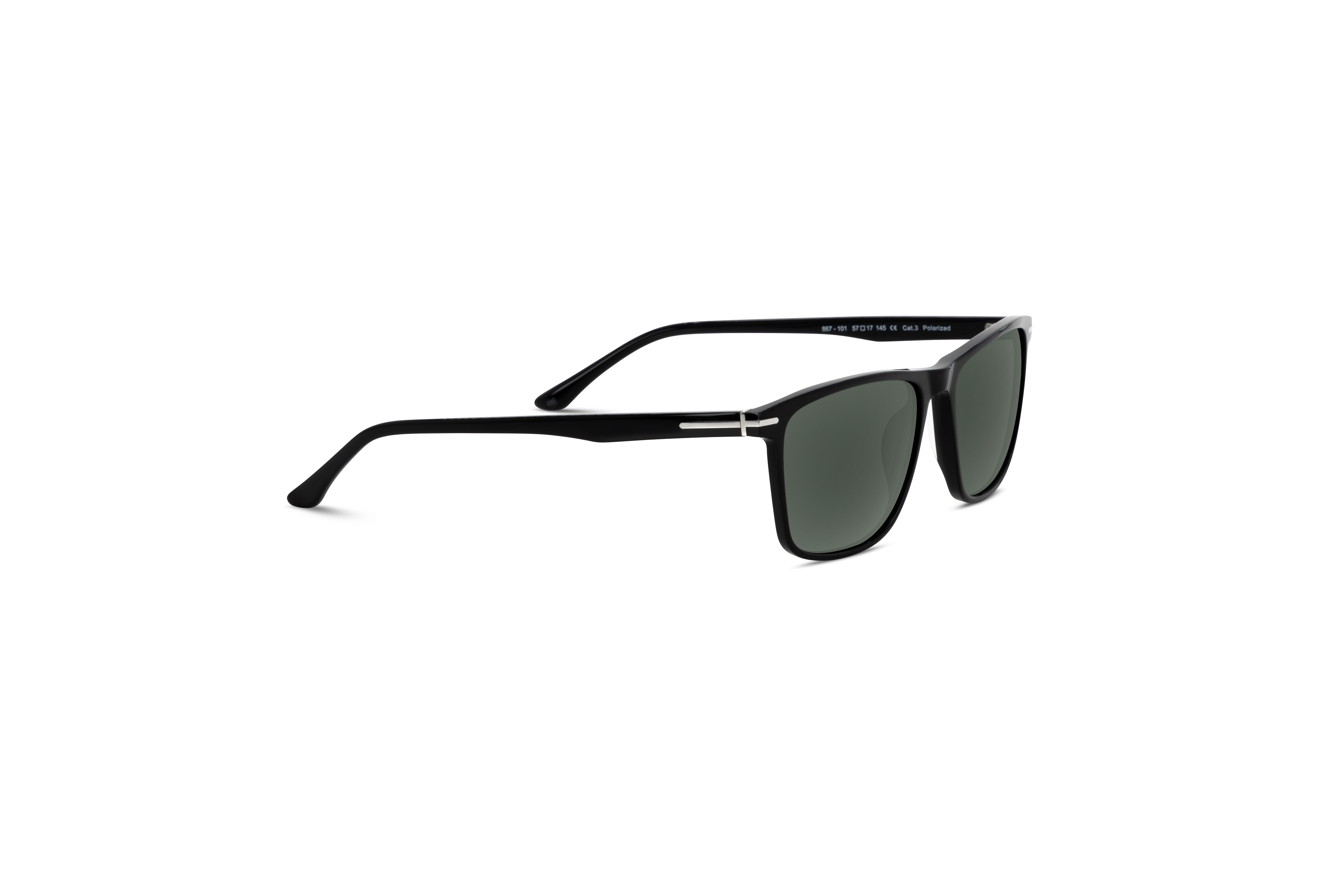 Die Sonnenbrille KIND 867 in Schwarz mit Seitenansicht.