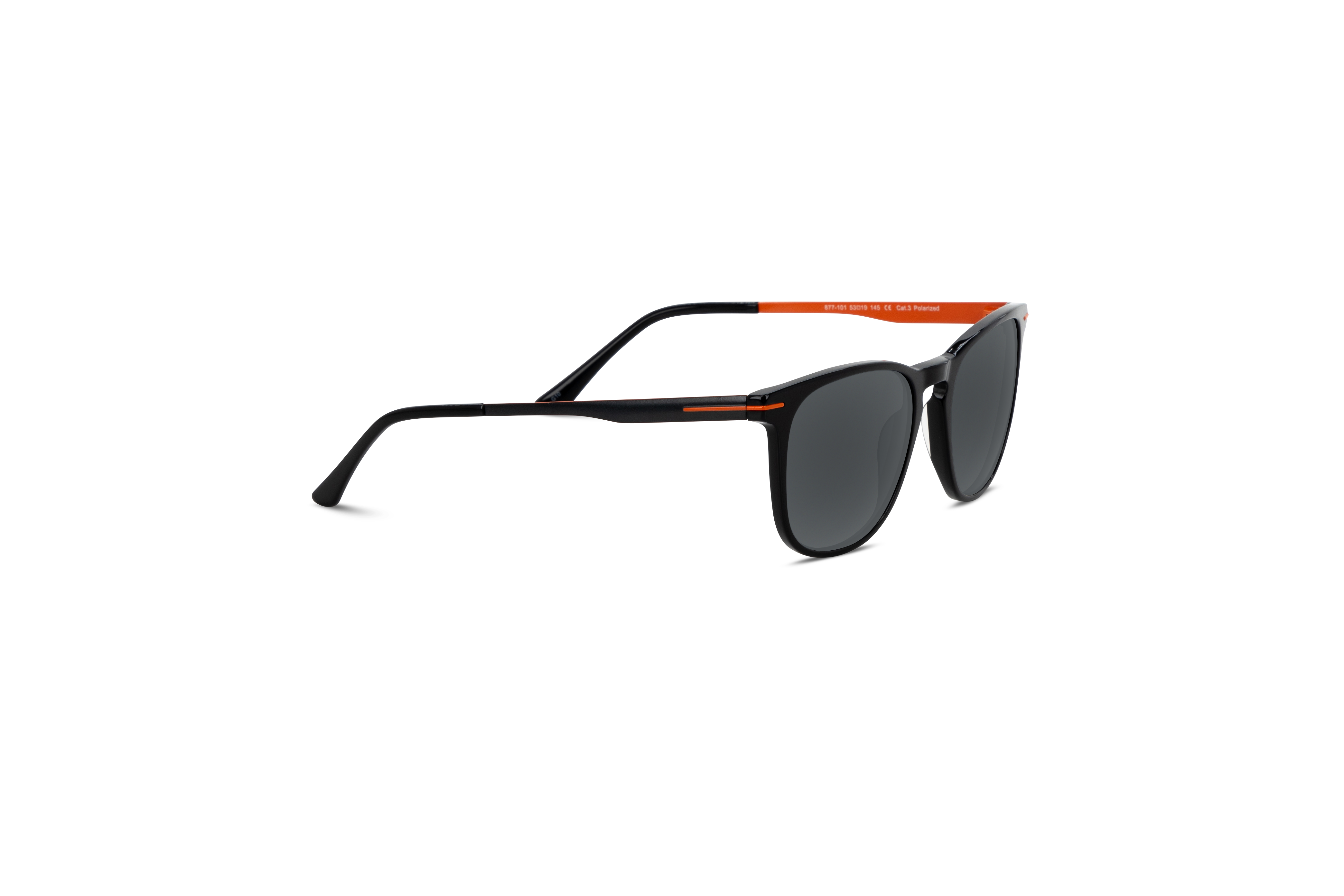Die Sonnenbrille KIND 877 in Schwarz mit Seitenansicht.