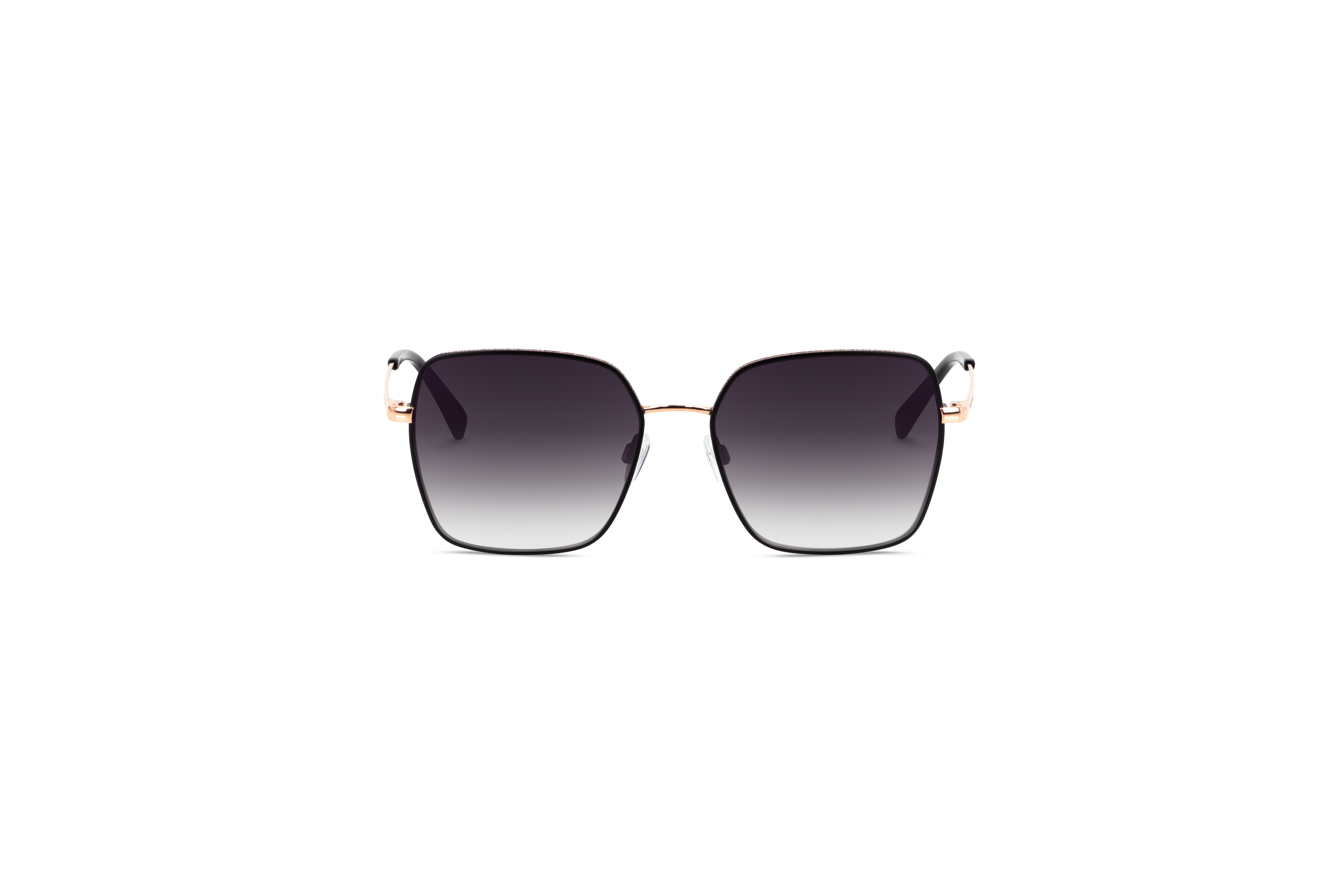 Die Sonnenbrille KIND 880 in Schwarz auf weißem Hintergrund in Frontalansicht.