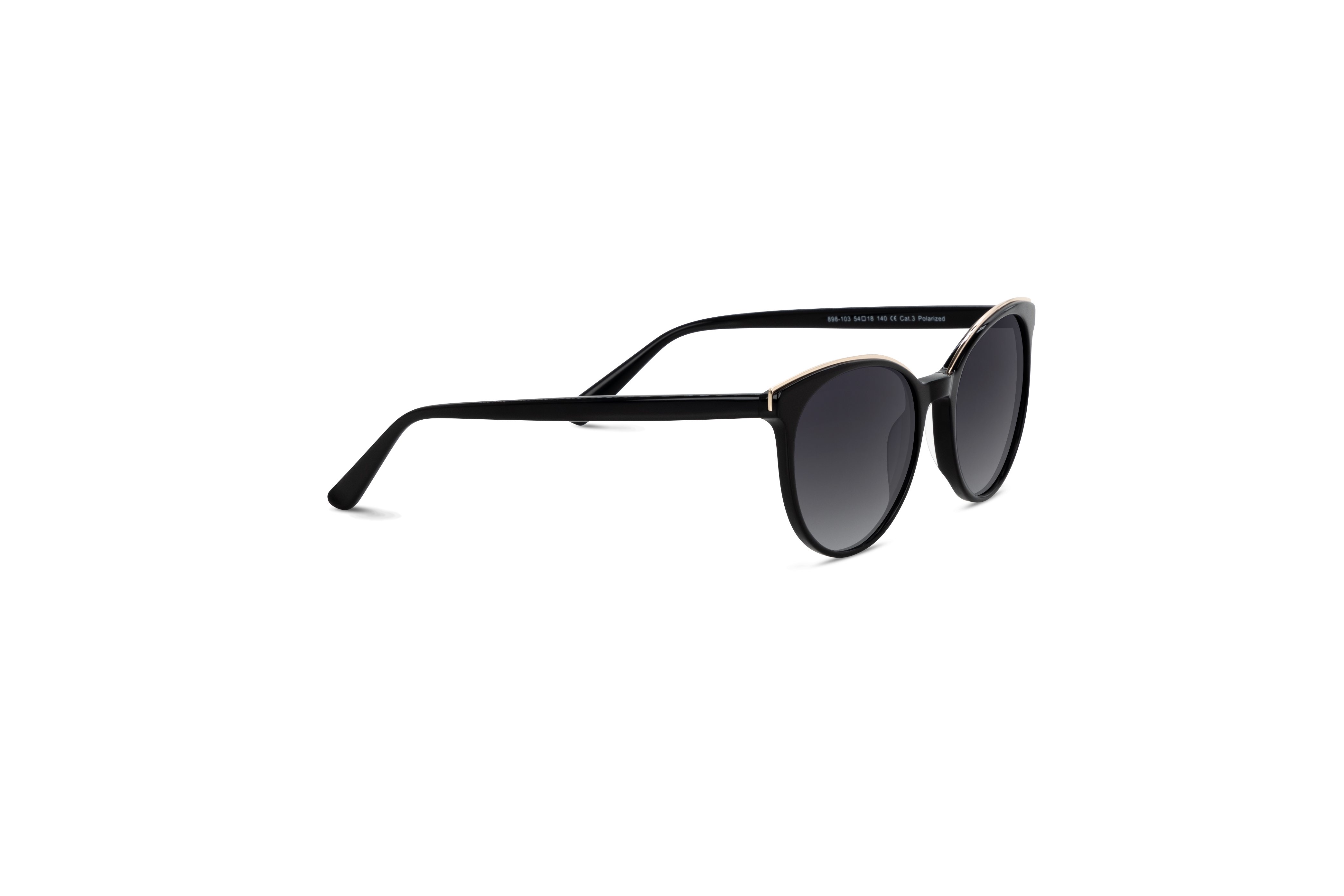 Die Sonnenbrille KIND 898 in Schwarz mit Seitenansicht.