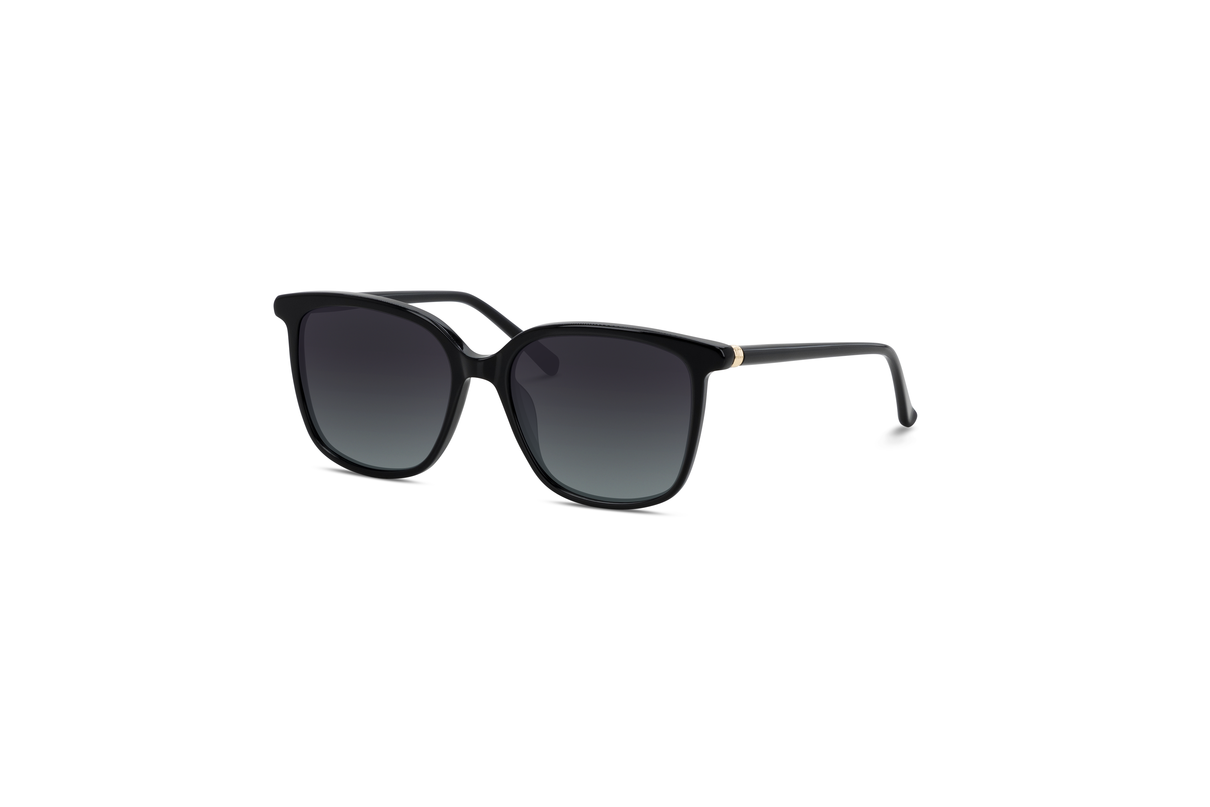 45° Ansicht der Sonnenbrille KIND 910 in Schwarz auf weißem Hintergrund.