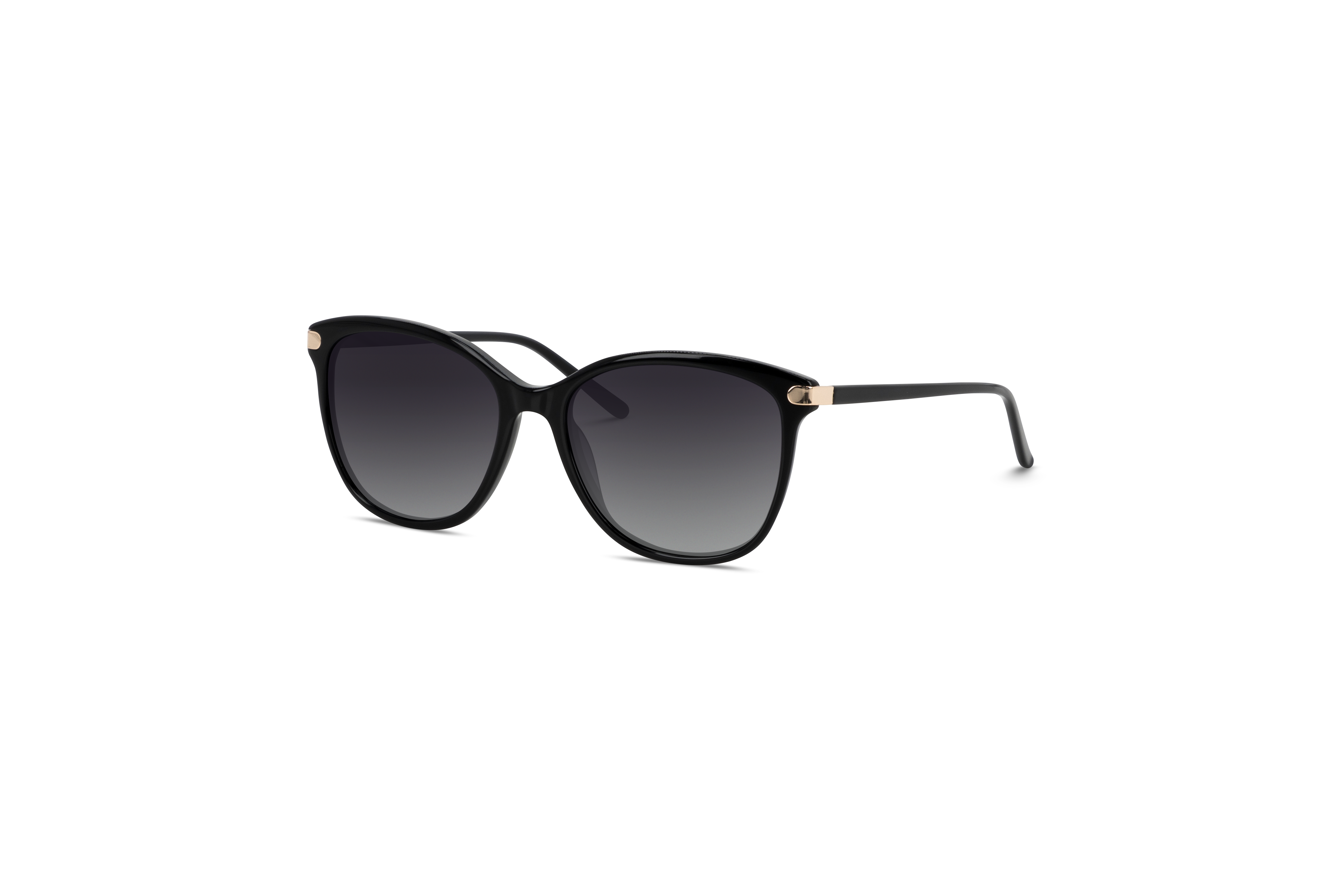 45° Ansicht der Sonnenbrille KIND 918 in Schwarz auf weißem Hintergrund.