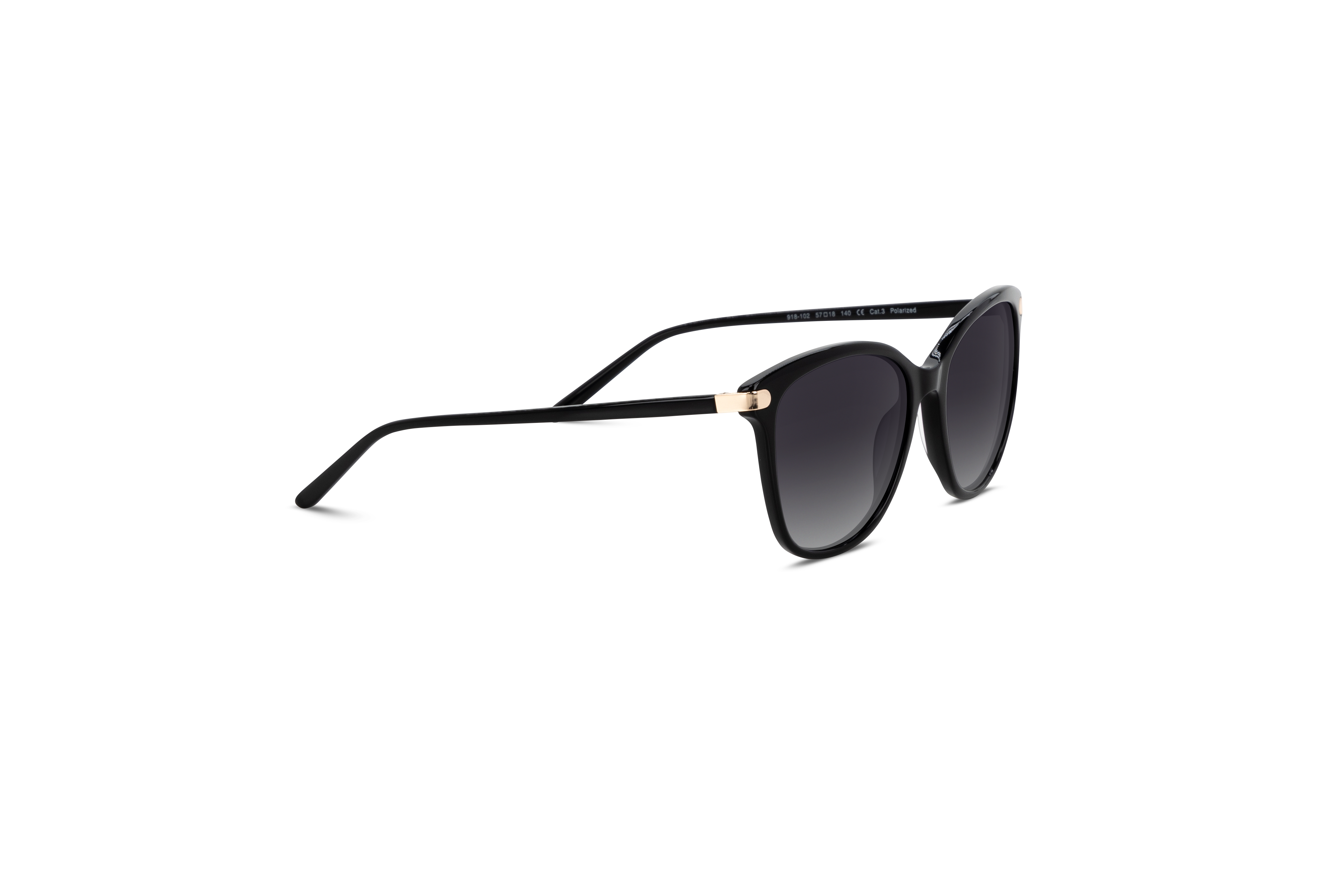 Die Sonnenbrille KIND 918 in Schwarz mit Seitenansicht.