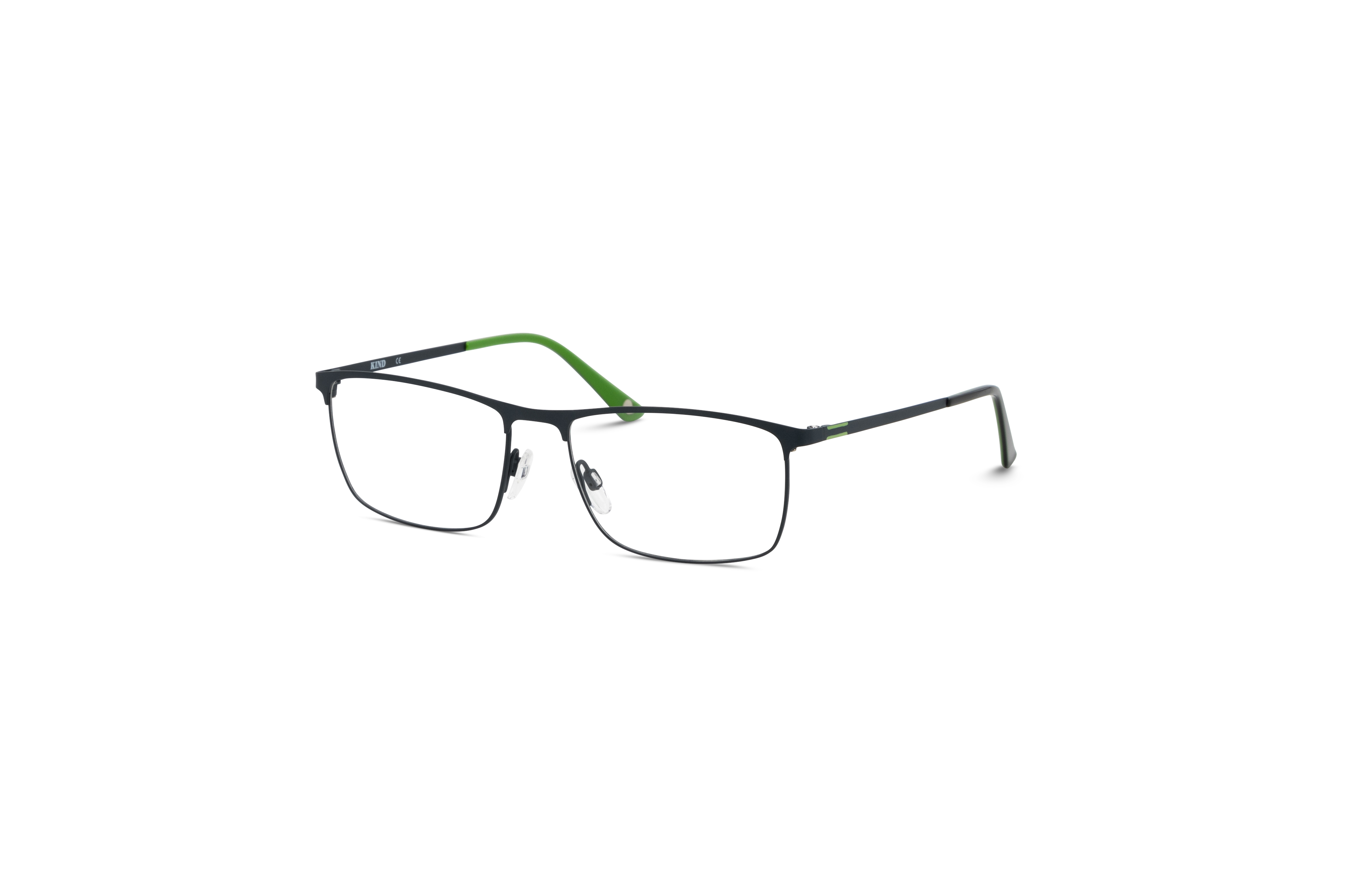 45° Ansicht der Brille KIND Kibo in Metallisch auf weißem Hintergrund.