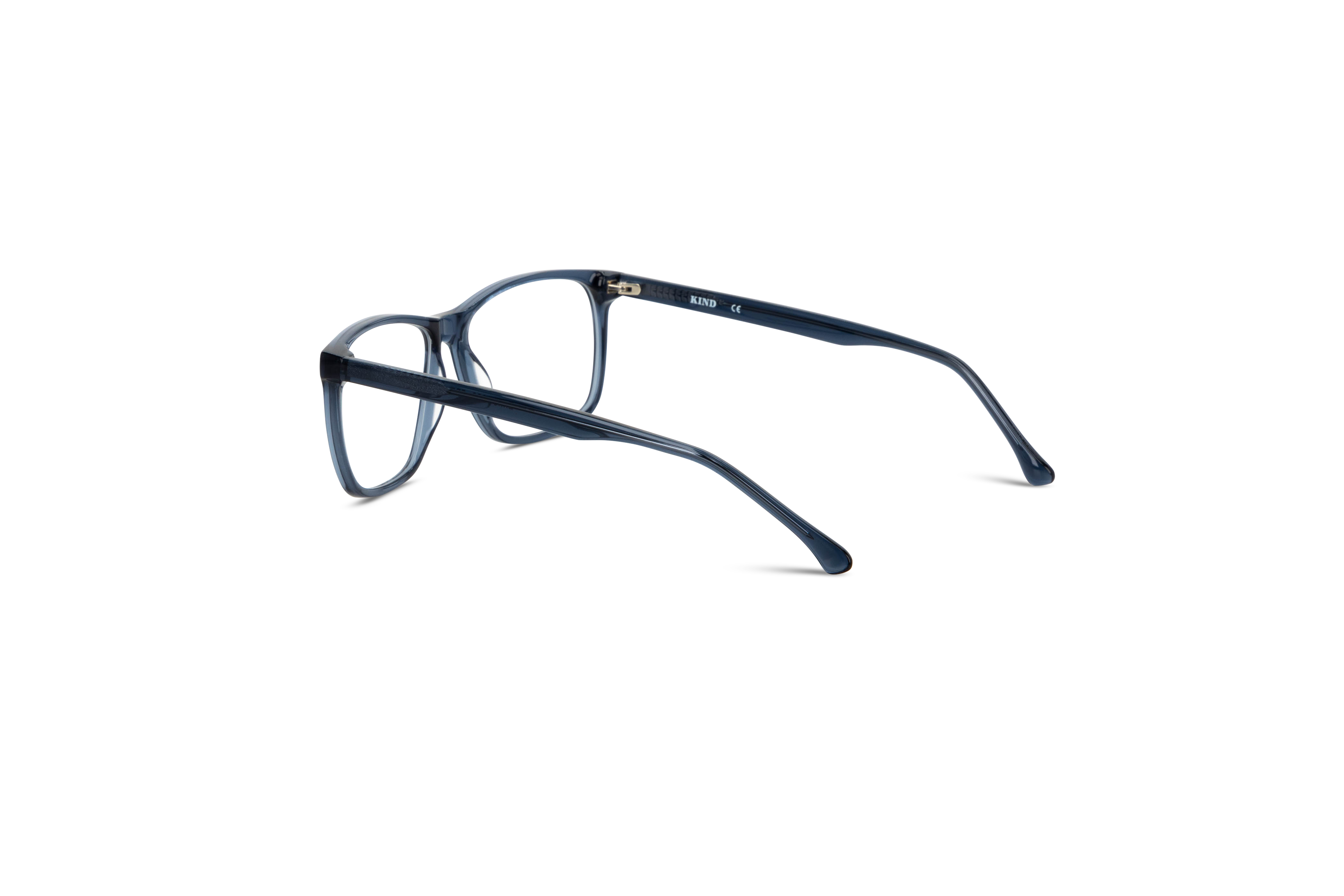 Die Brille KIND Enno in Blau mit Innenansicht.