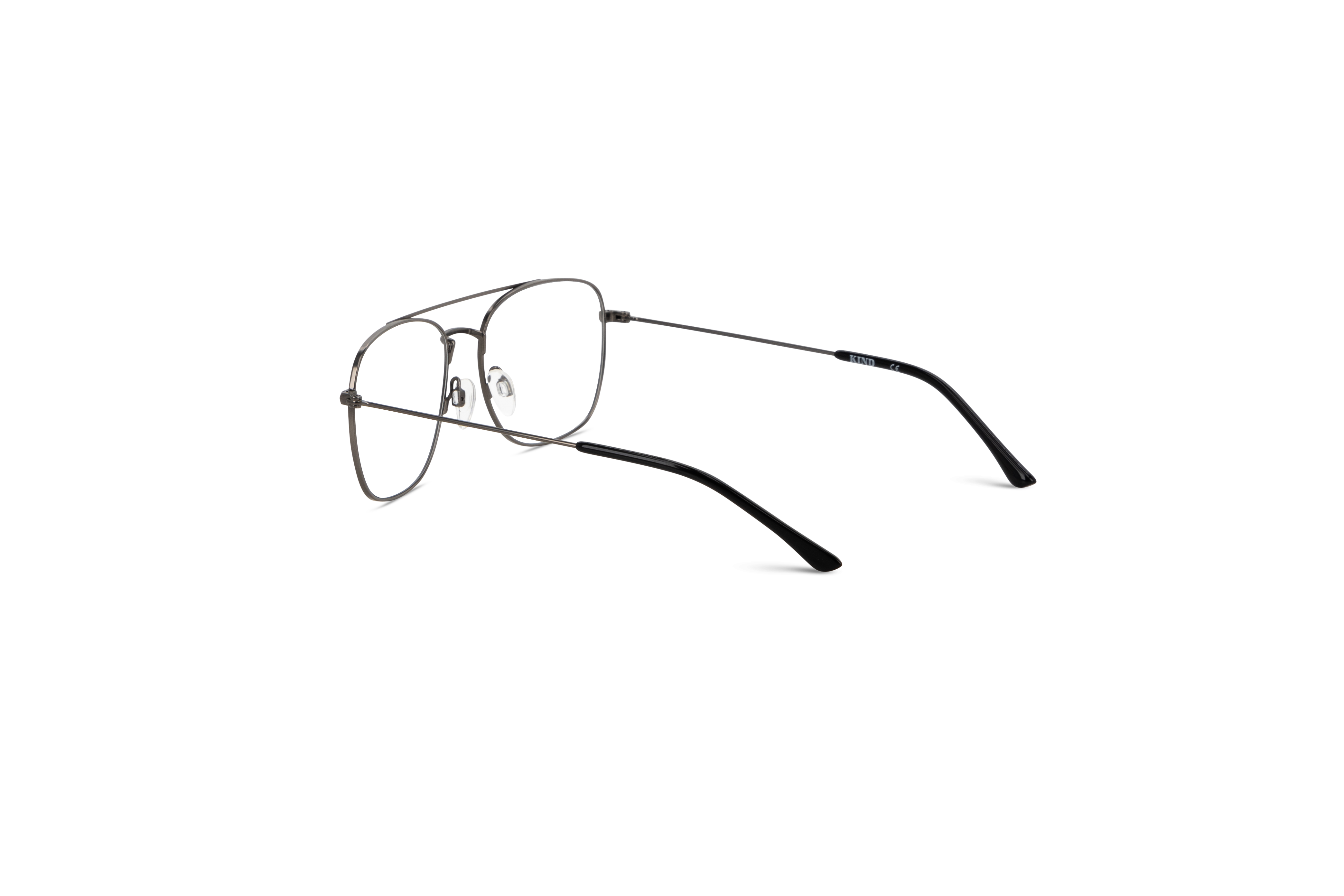 Die Brille KIND Urs in Silber mit Innenansicht.