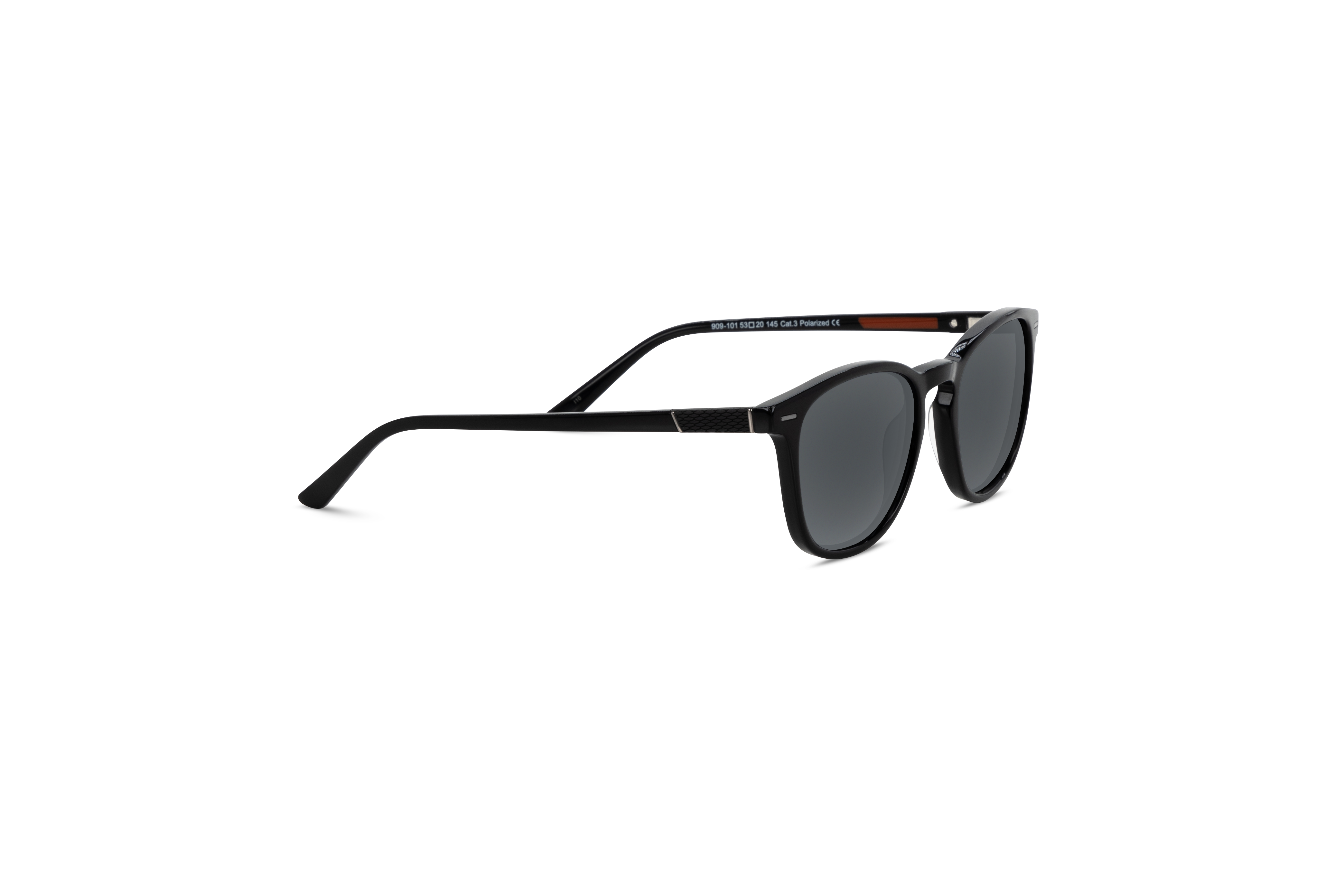 Die Sonnenbrille KIND 909 in Schwarz mit Seitenansicht.
