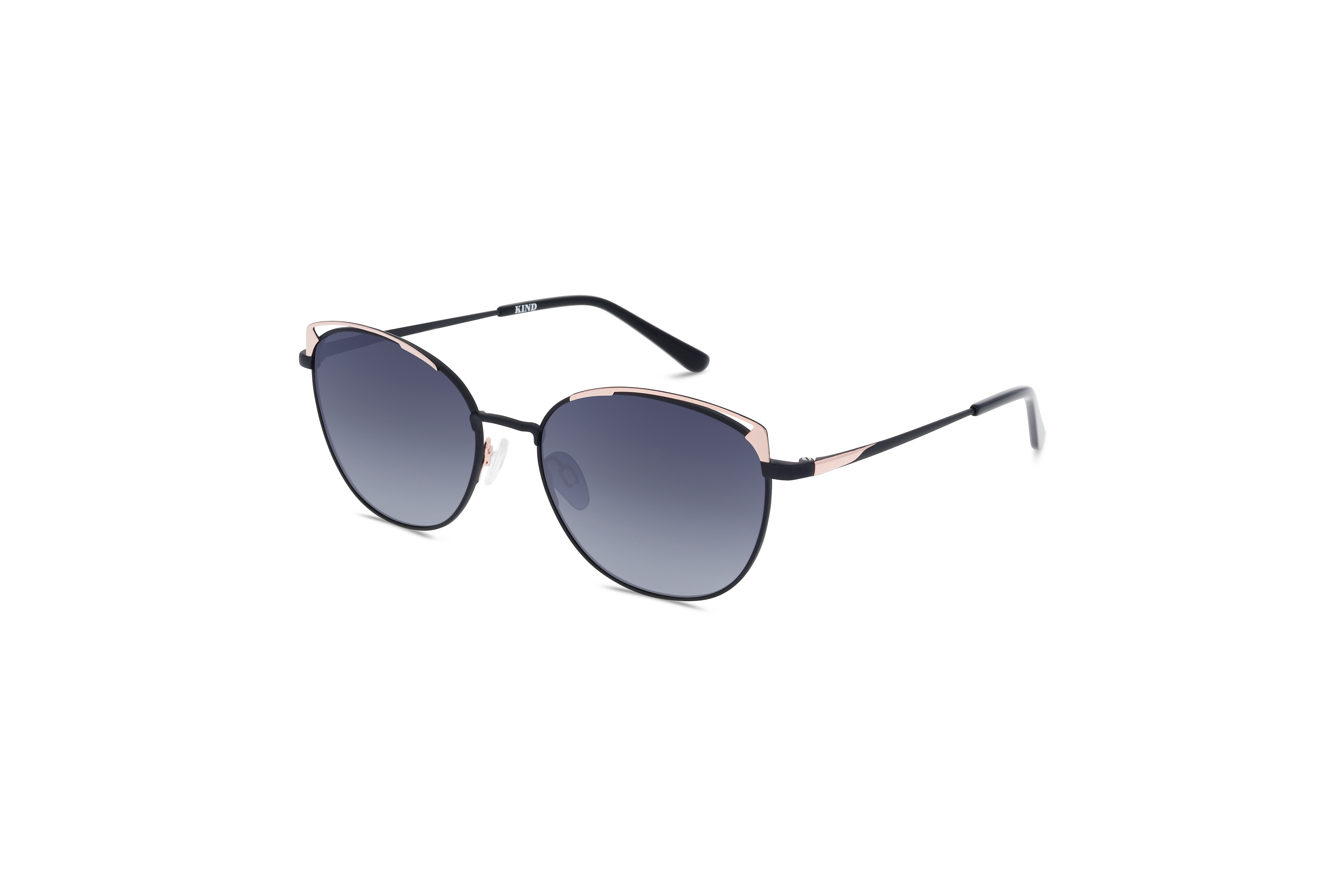 45° Ansicht der Sonnenbrille KIND 930 in Schwarz auf weißem Hintergrund.