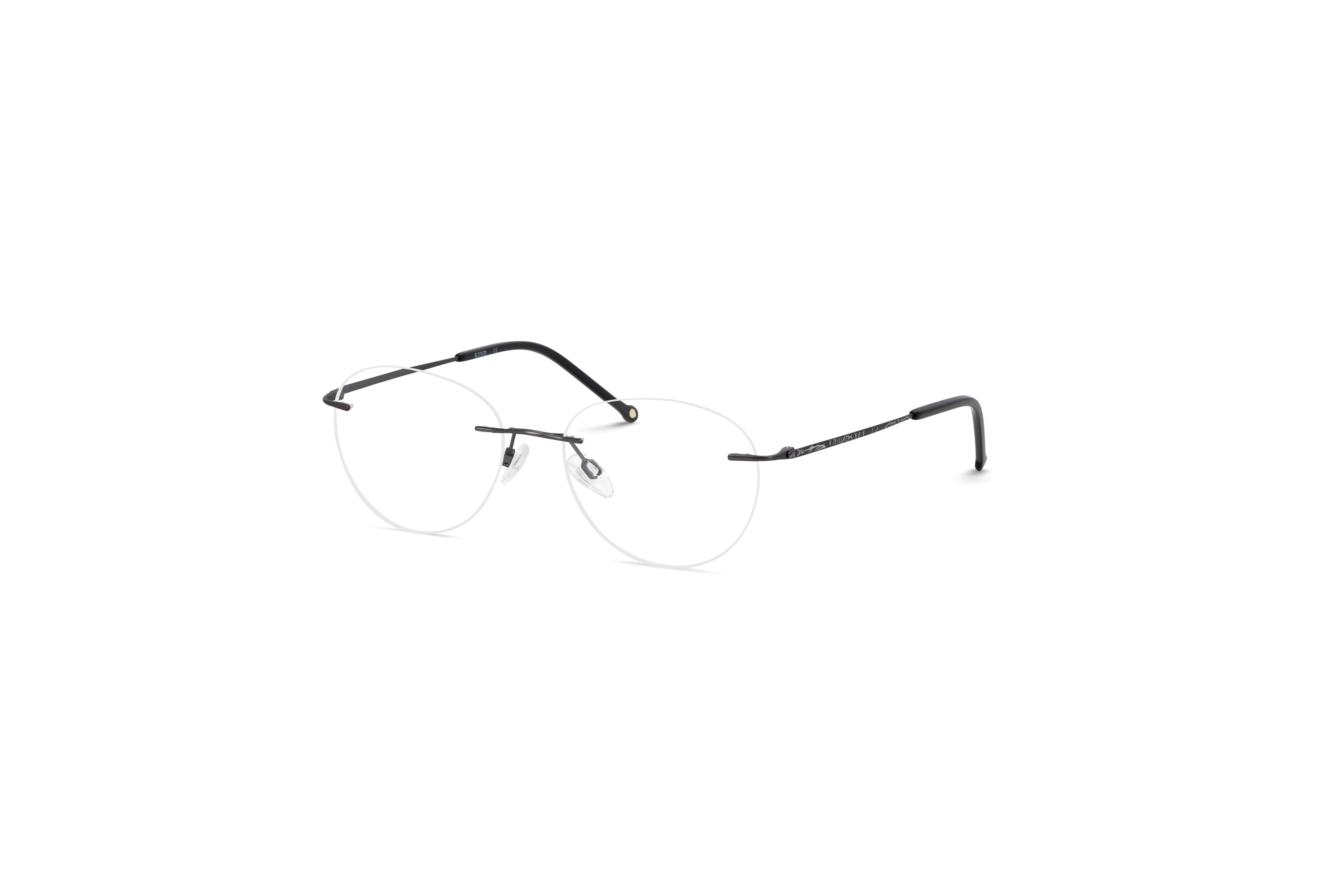 45° Ansicht der Brille KIND Mariko in Metallisch auf weißem Hintergrund.