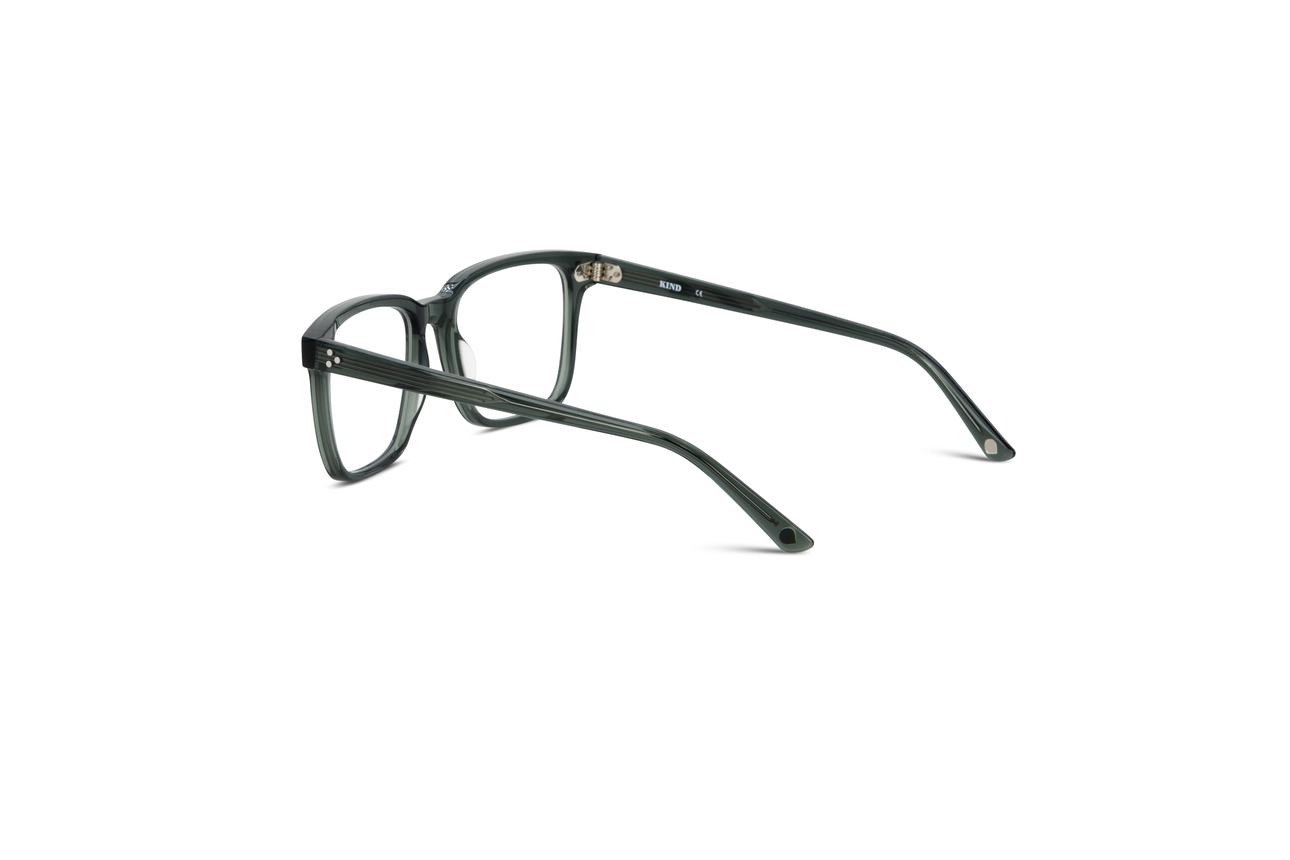 Die Brille KIND Juneau in Grün mit Innenansicht.