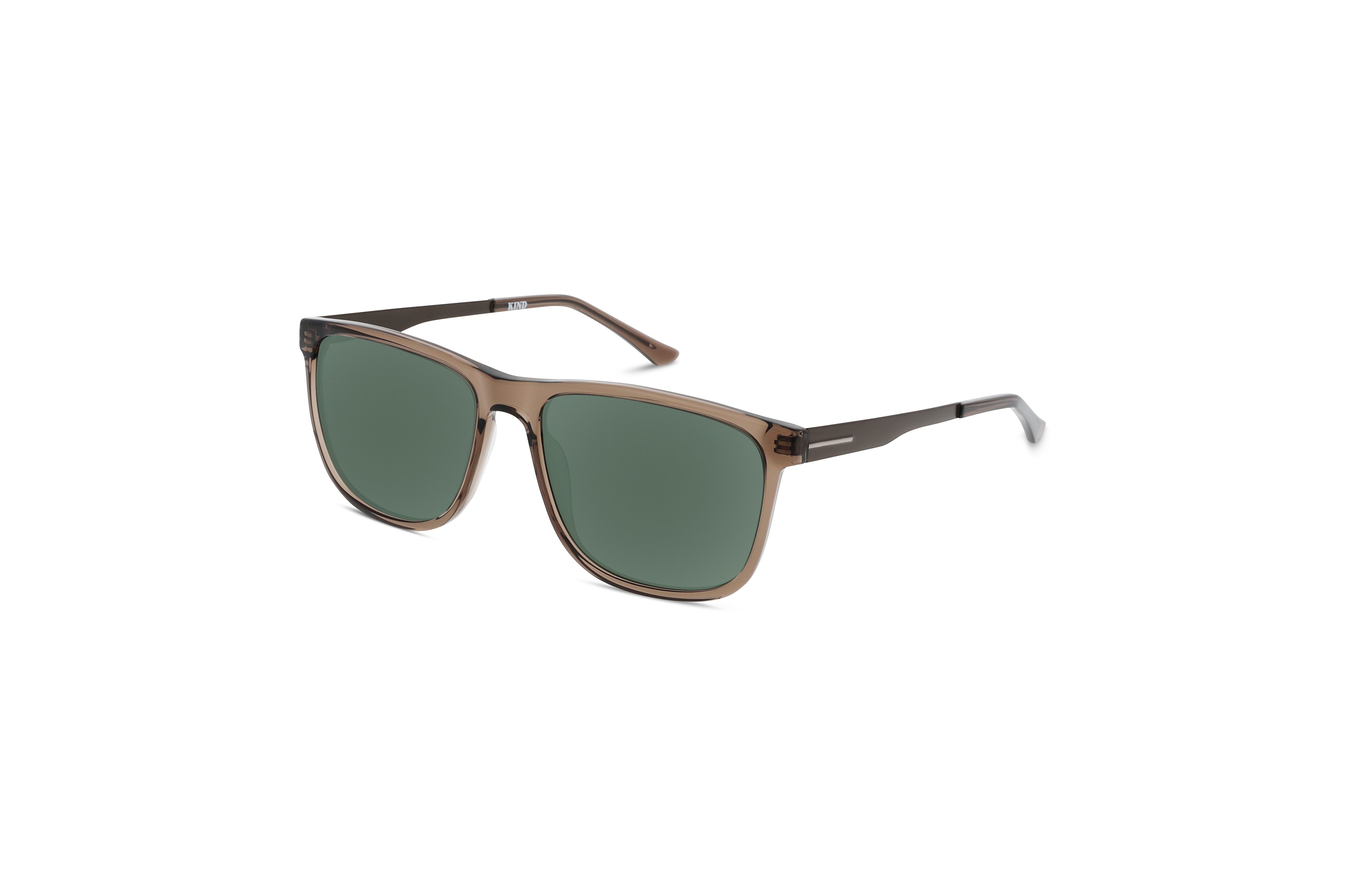 45° Ansicht der Sonnenbrille KIND 923 in Braun auf weißem Hintergrund.