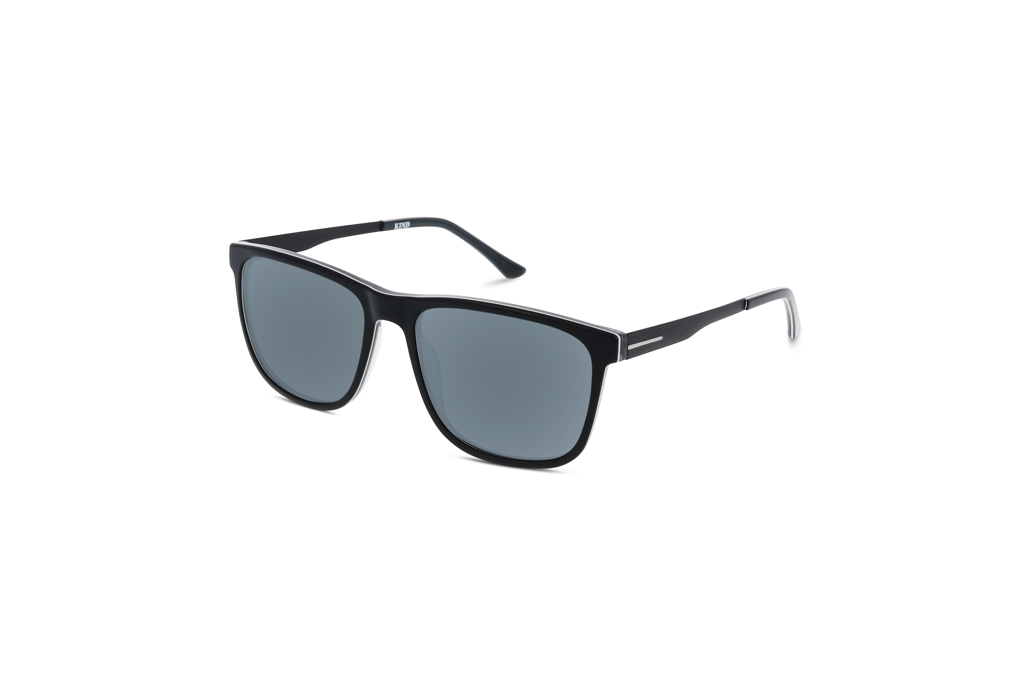 45° Ansicht der Sonnenbrille KIND 923 in Schwarz auf weißem Hintergrund.