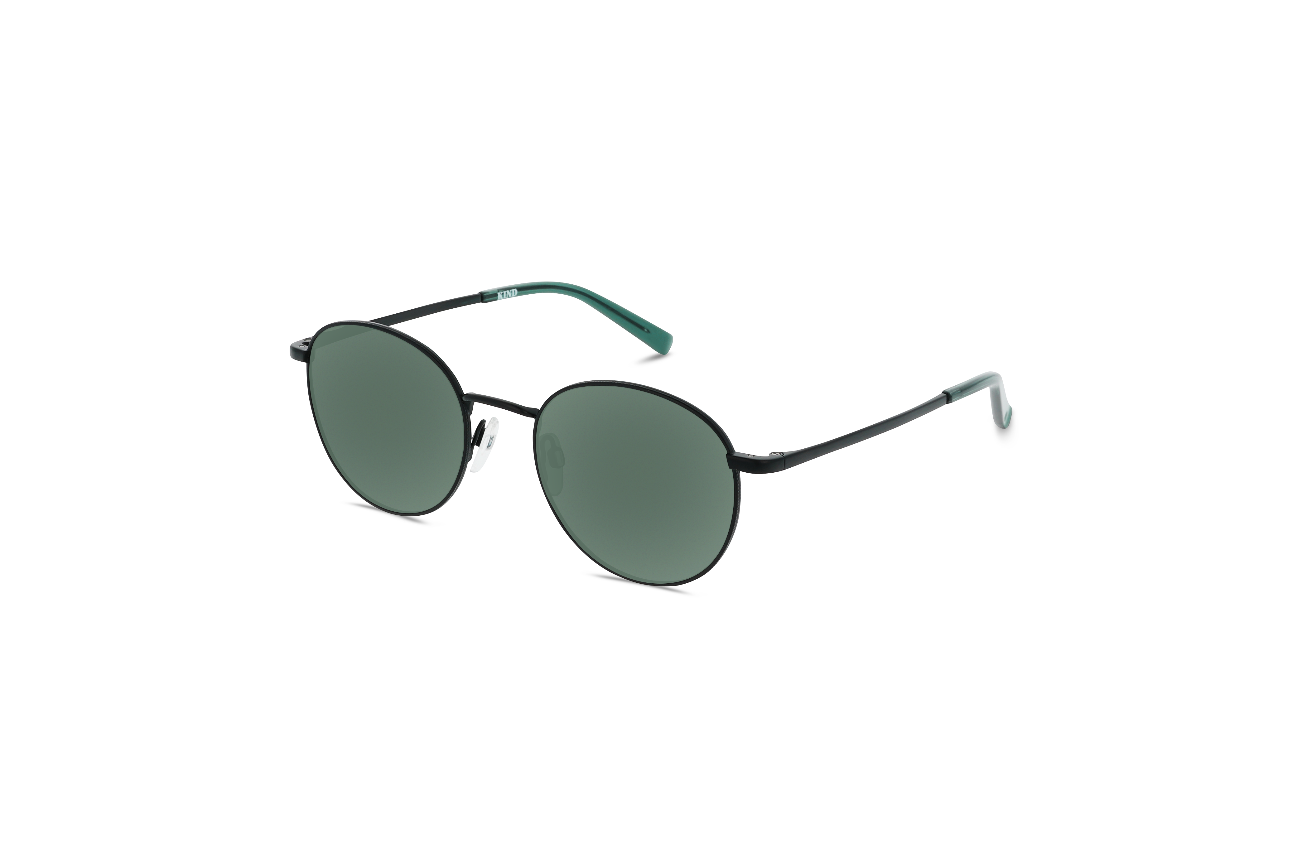 45° Ansicht der Sonnenbrille KIND 945 in Schwarz auf weißem Hintergrund.