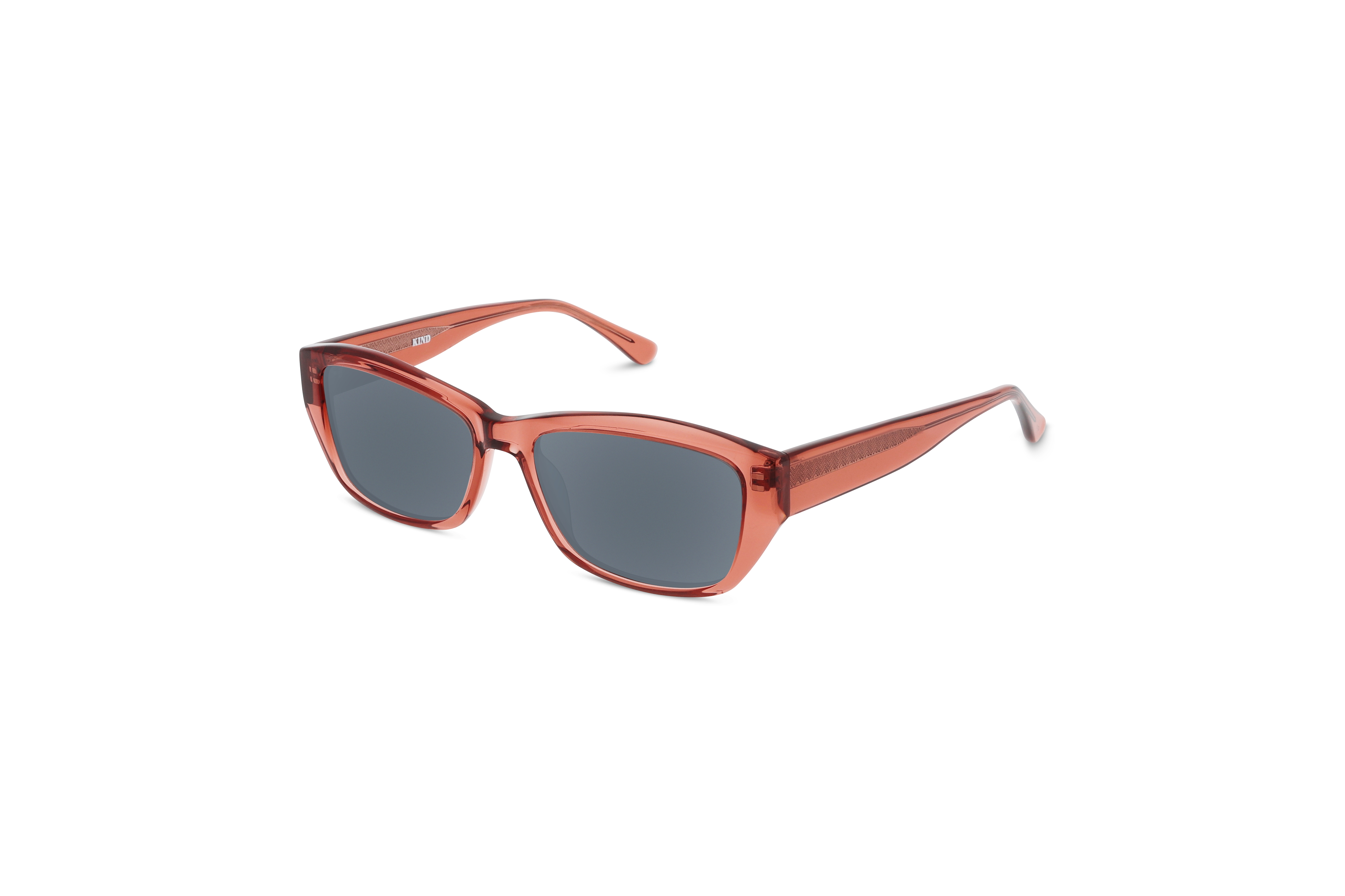 45° Ansicht der Sonnenbrille KIND 964 in Rot auf weißem Hintergrund.