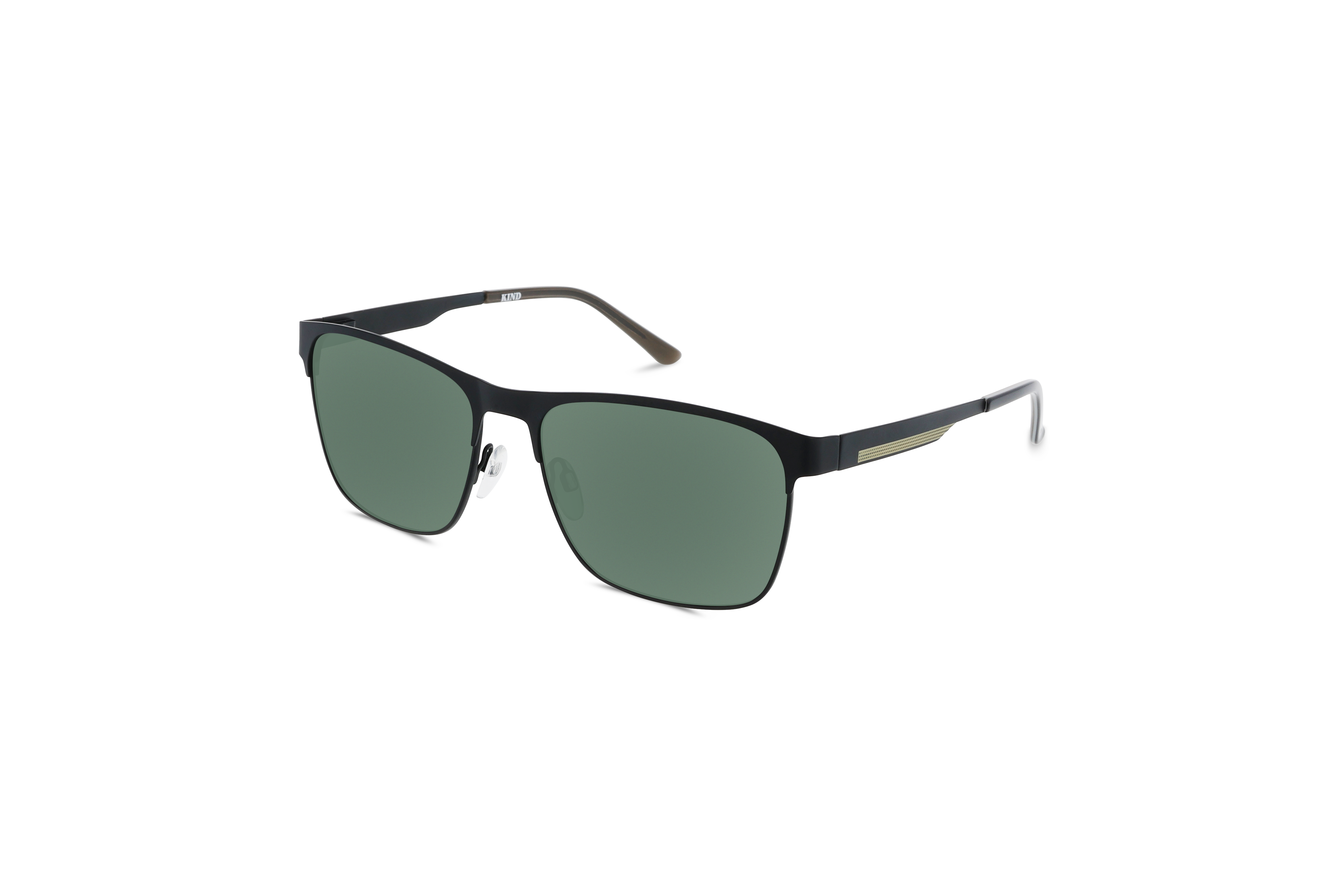 45° Ansicht der Sonnenbrille KIND 955 in Schwarz auf weißem Hintergrund.