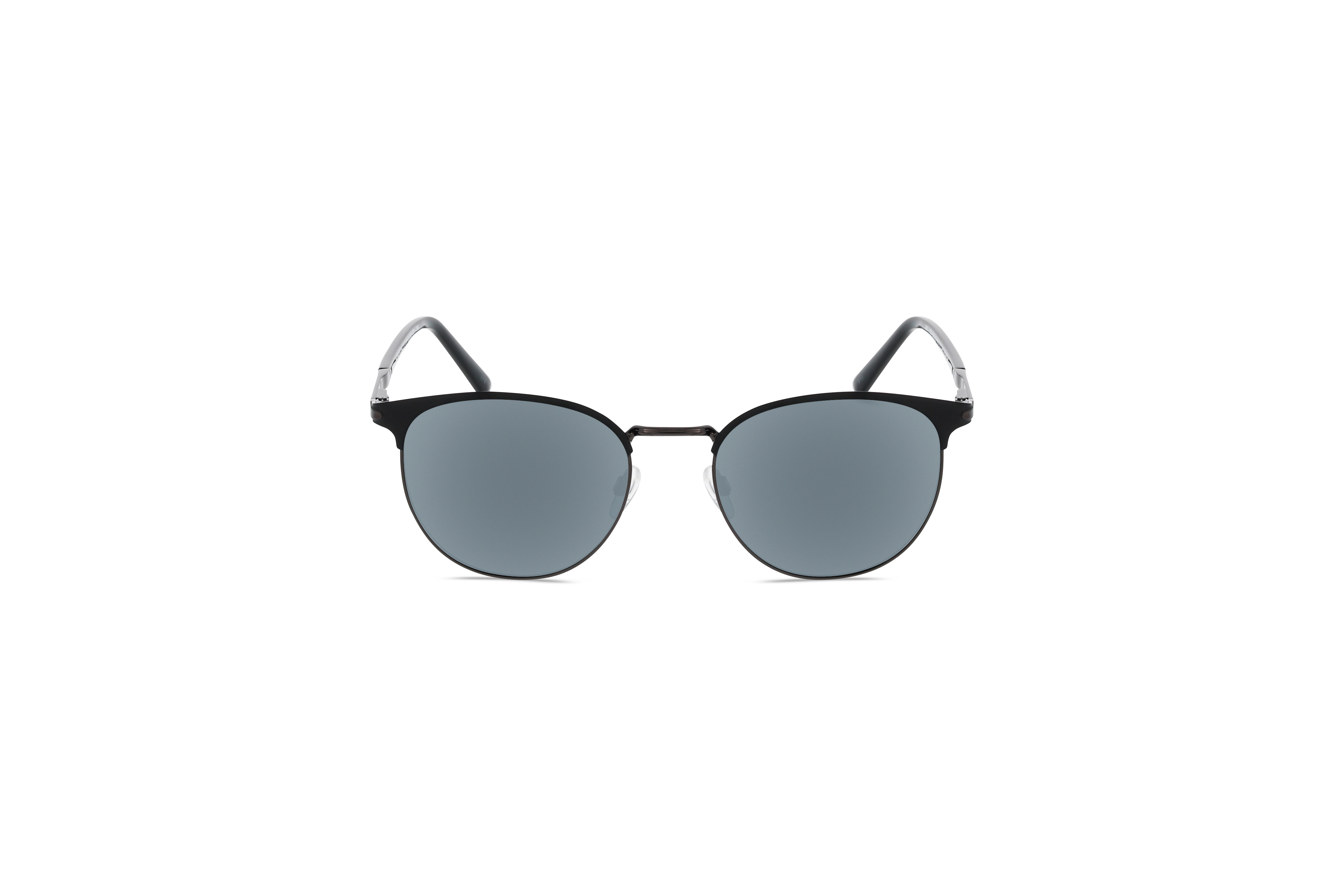 Die Sonnenbrille KIND 947 in Schwarz auf weißem Hintergrund in Frontalansicht.