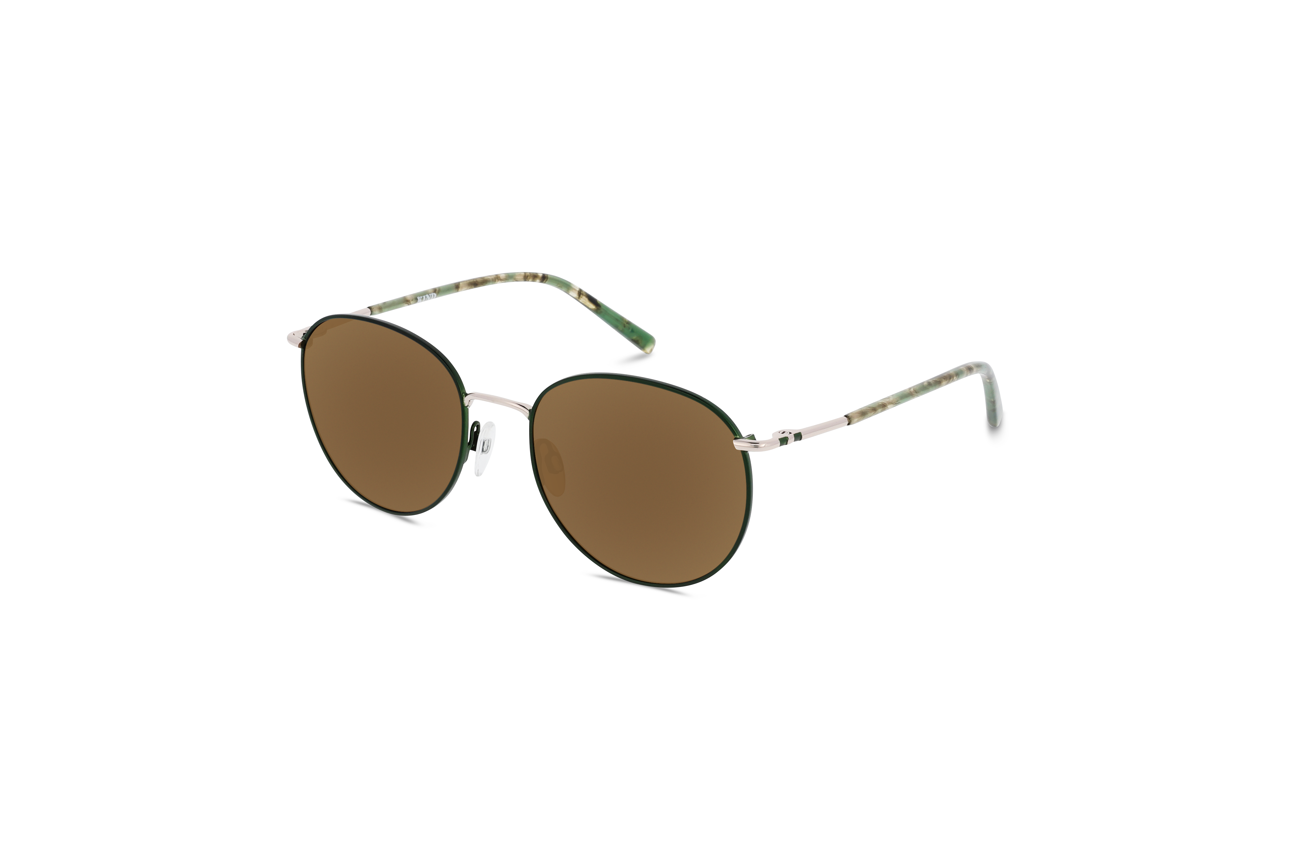 45° Ansicht der Sonnenbrille KIND 982 in Grün auf weißem Hintergrund.