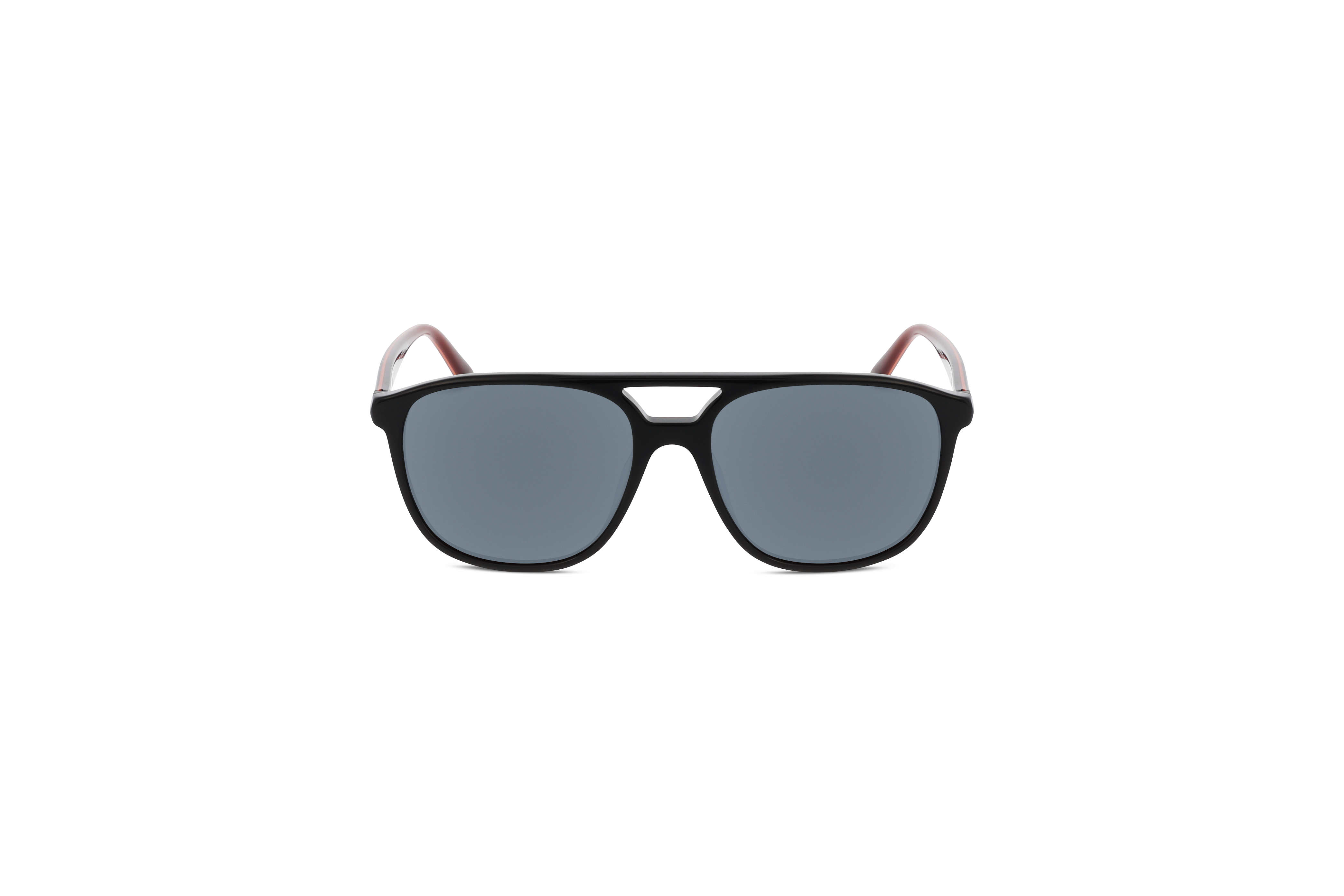 Die Sonnenbrille KIND 925 in Schwarz auf weißem Hintergrund in Frontalansicht.