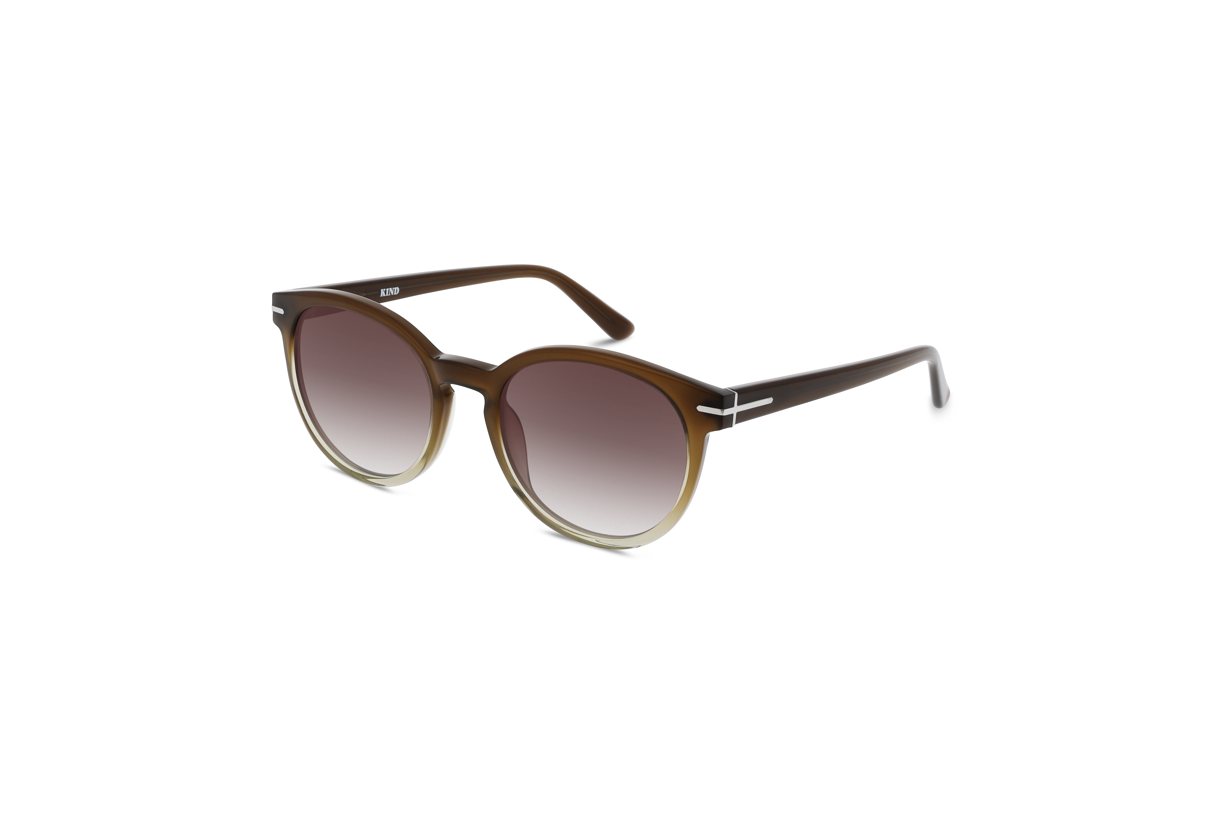 45° Ansicht der Sonnenbrille KIND 952 in Grün auf weißem Hintergrund.