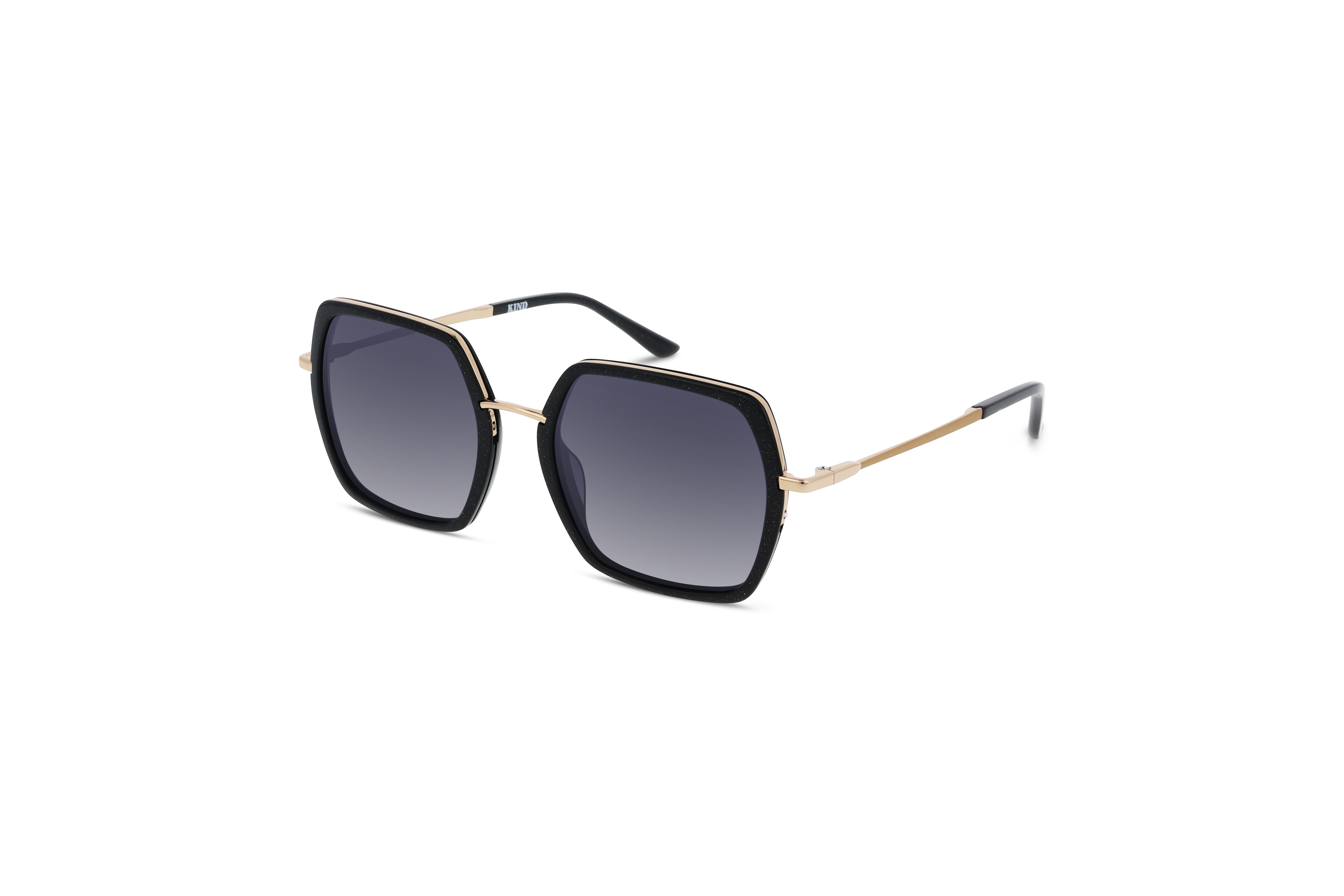 45° Ansicht der Sonnenbrille KIND 980 in Schwarz auf weißem Hintergrund.
