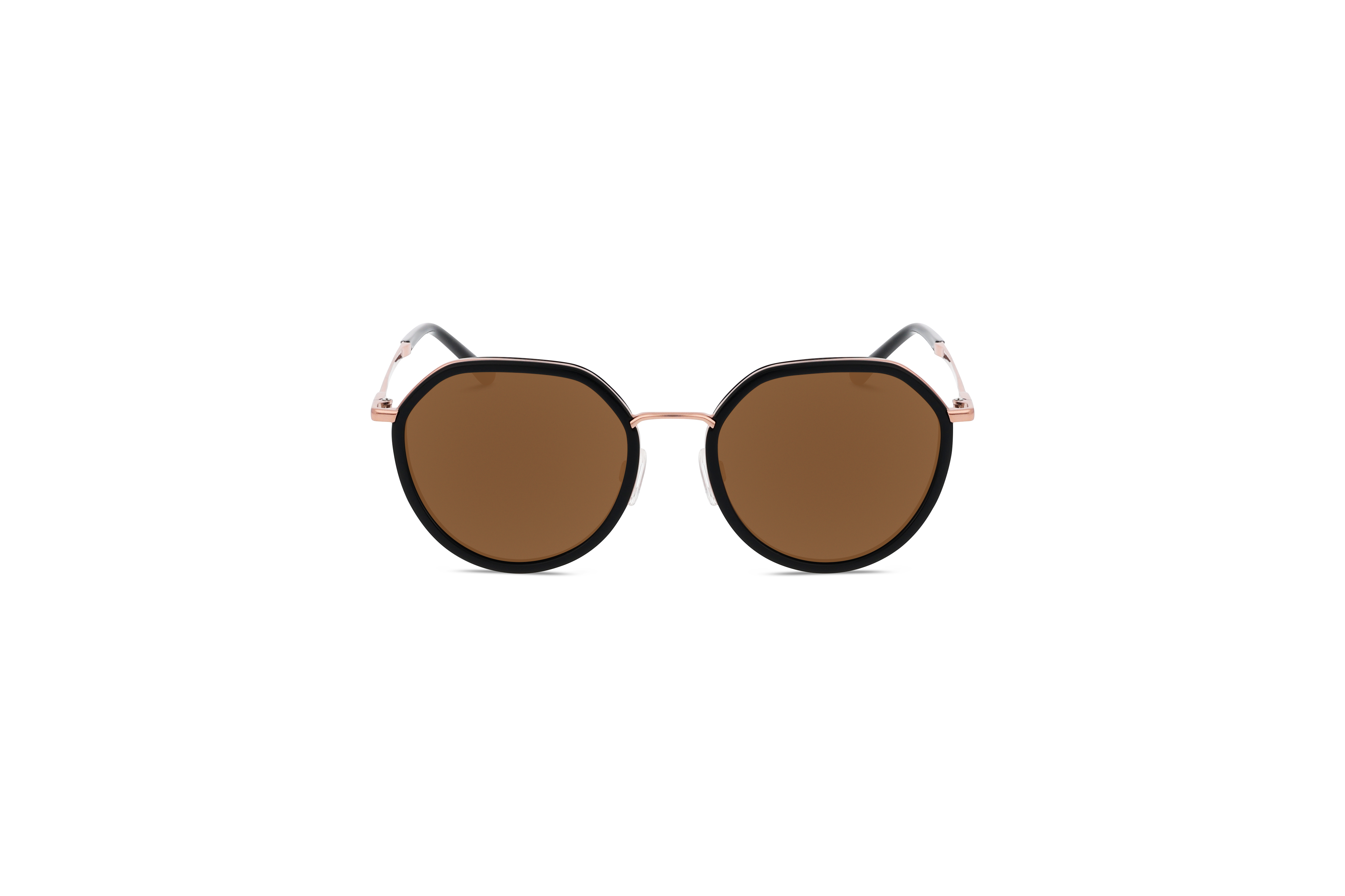 Die Sonnenbrille KIND 976 in Schwarz auf weißem Hintergrund in Frontalansicht.