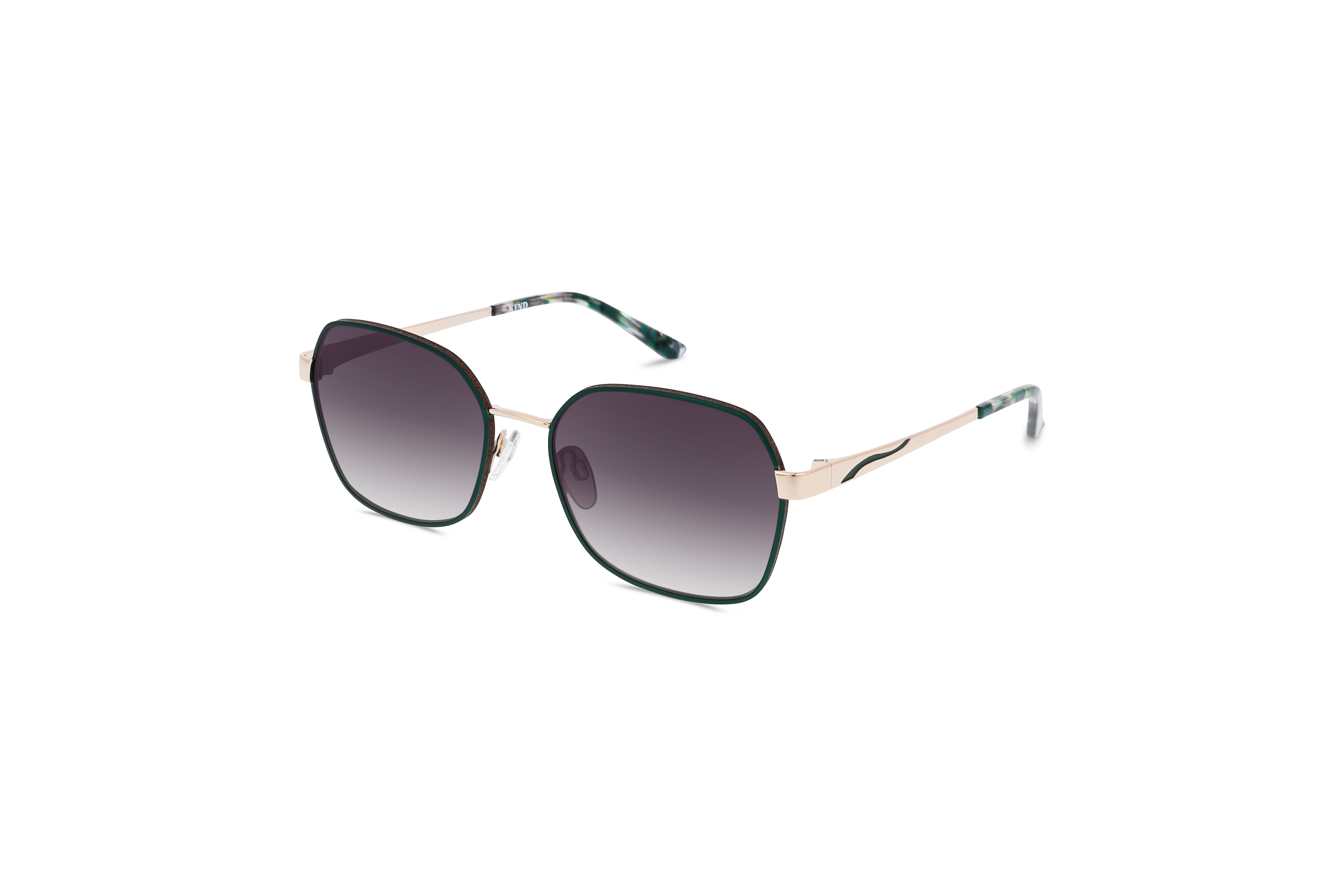 45° Ansicht der Sonnenbrille KIND 978 in Grün auf weißem Hintergrund.